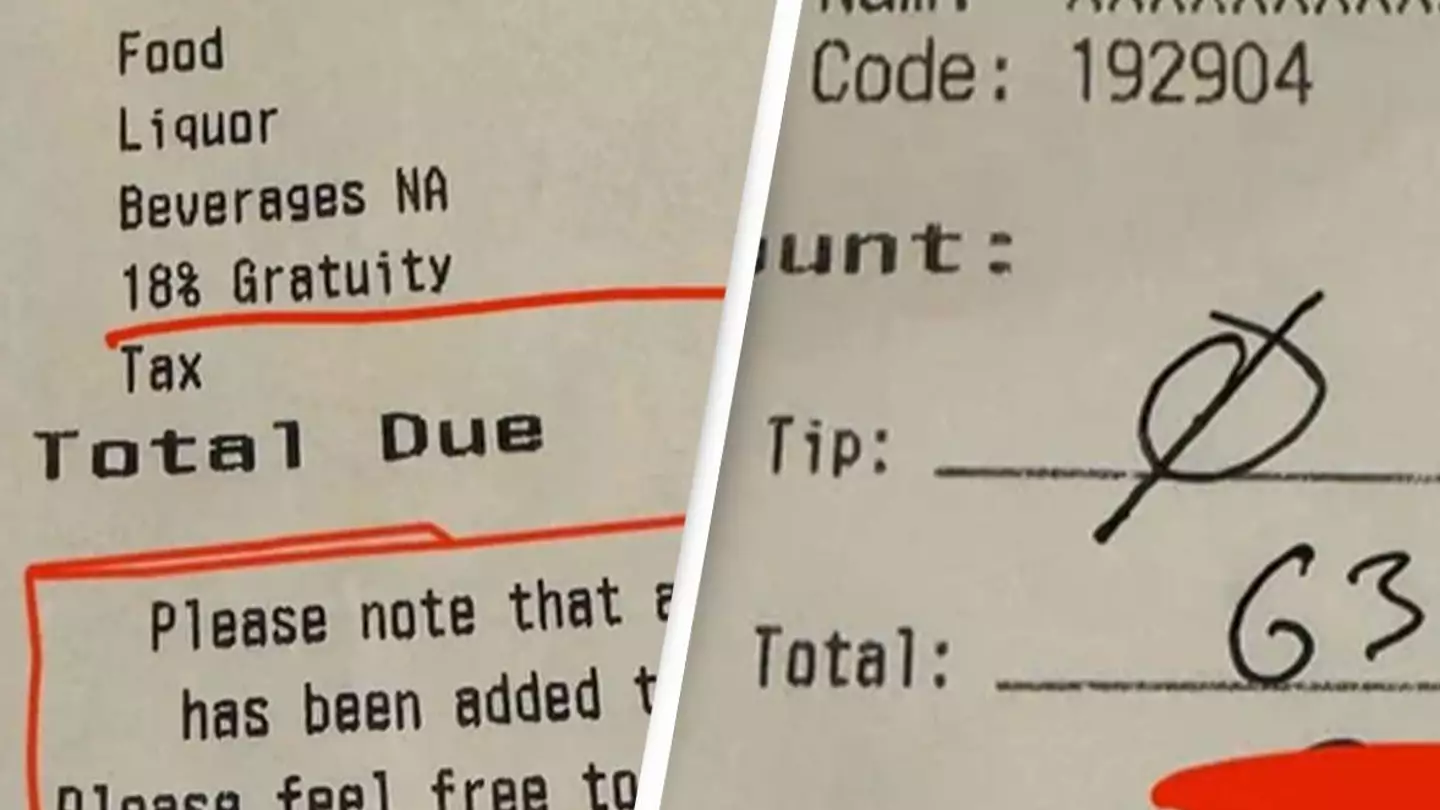 Customer sparks outrage after removing automatic 18% tip that was added to their bill