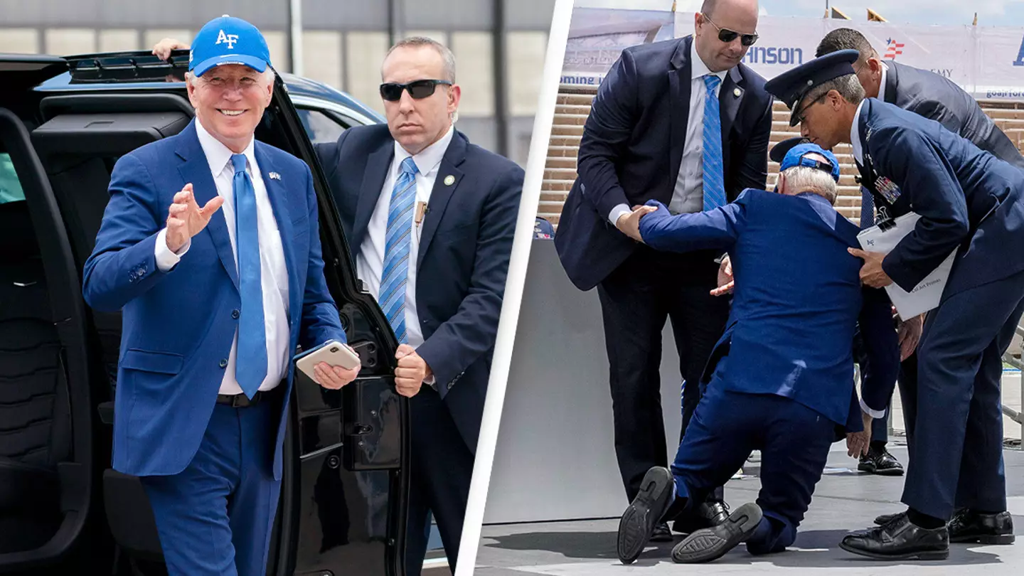 The White House says Joe Biden is ‘fine’ after he fell over on stage at US Air Force ceremony