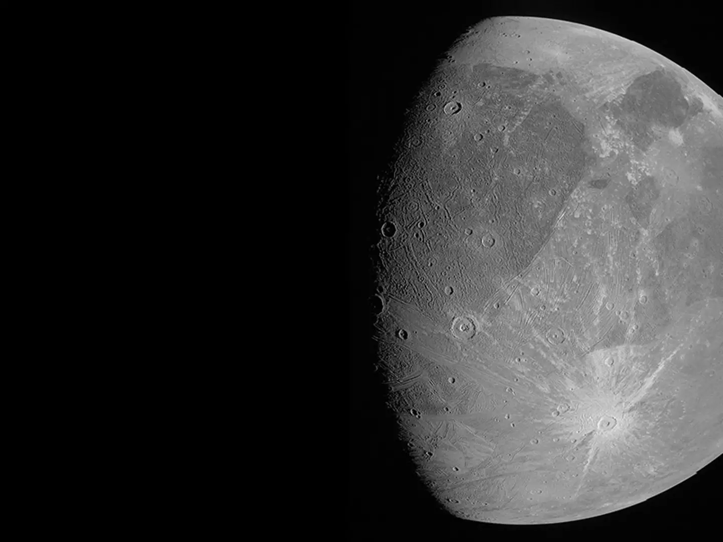 The incredible image of Ganymede was captured by the Juno spacecraft.