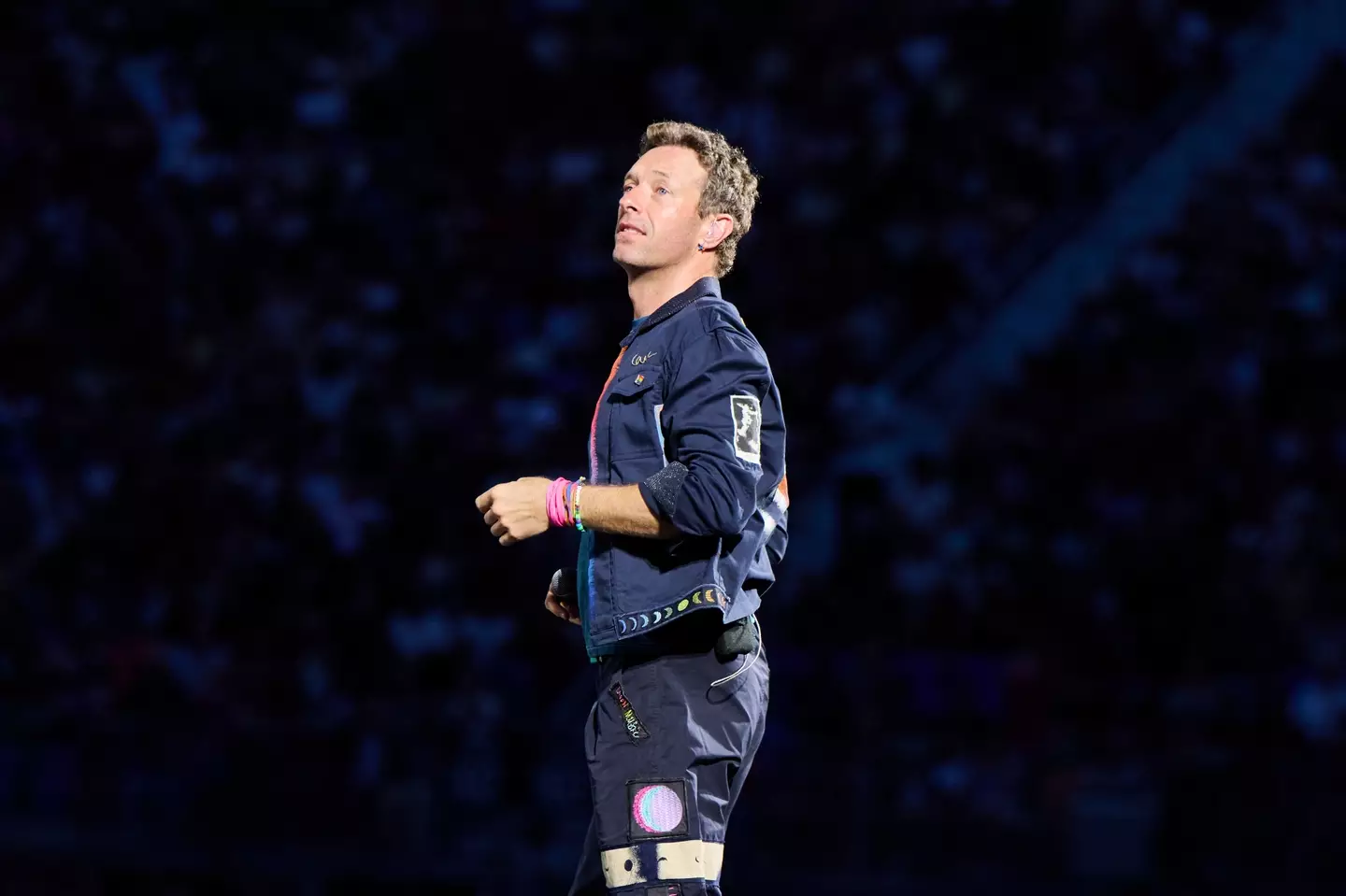 Chris Martin called attention to the pair (Robert Okine/Getty Images)