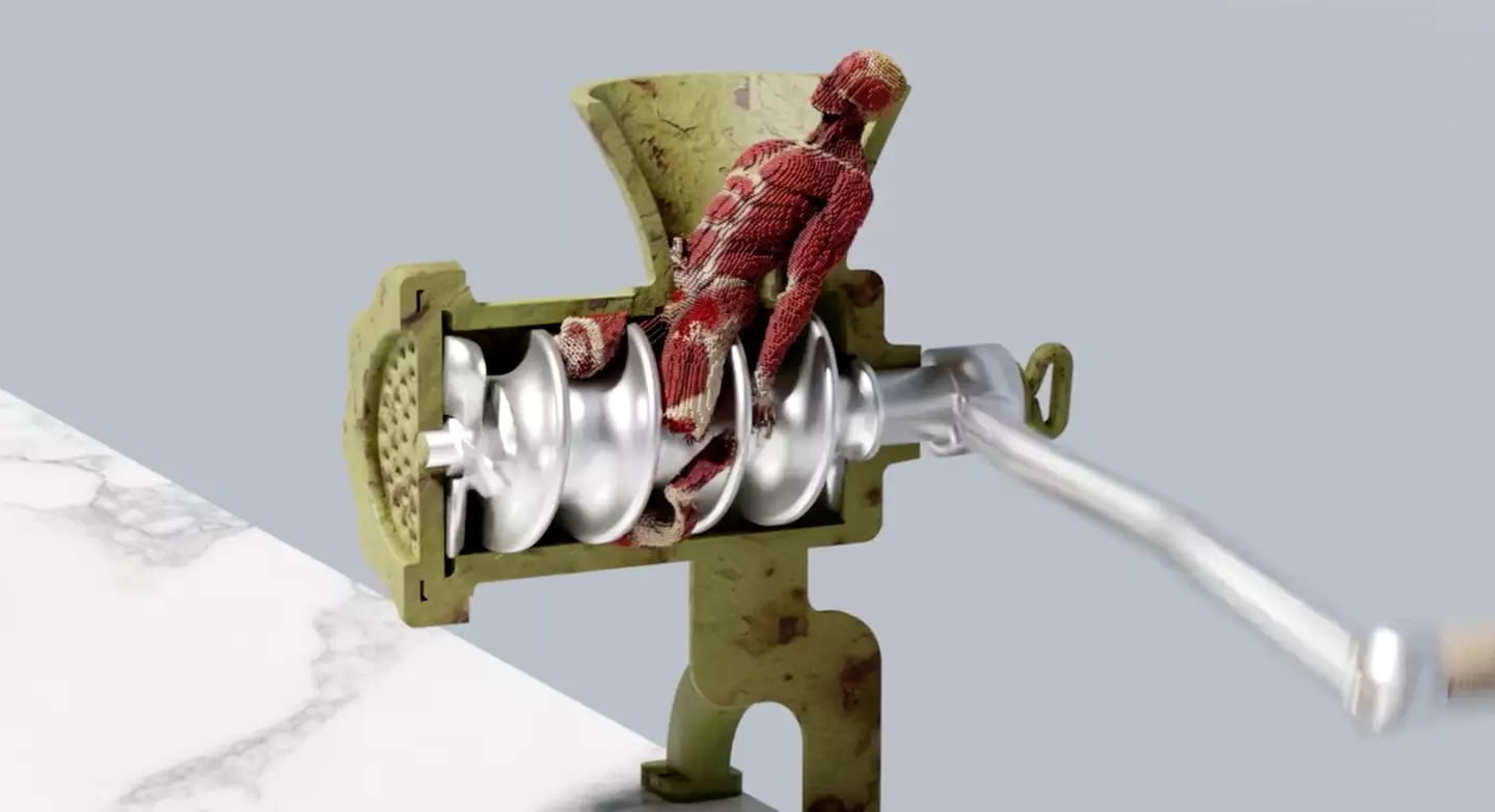 Here's what could happen if a body fell into a meat grinder.