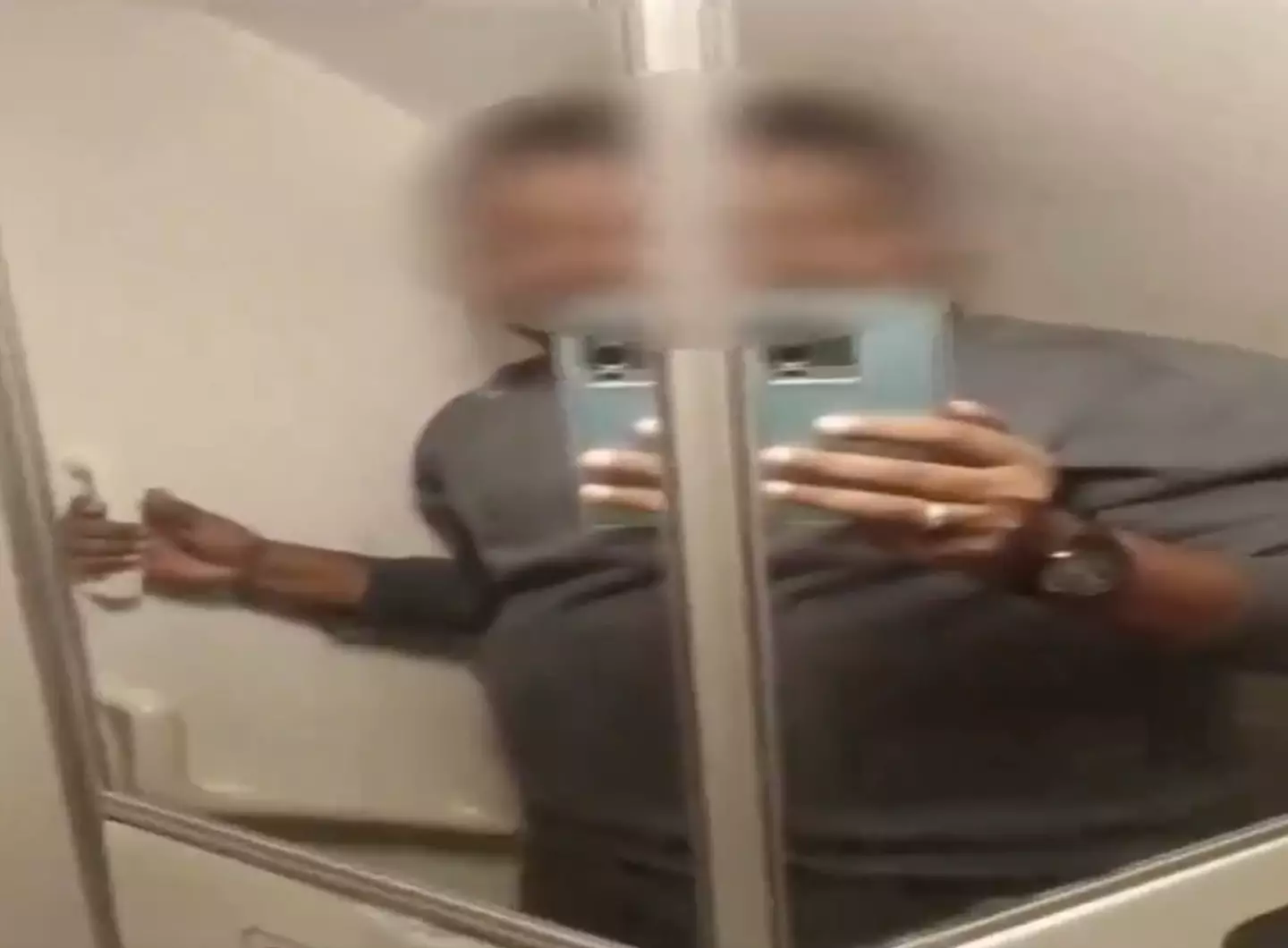 The passenger was left stuck in the plane's bathroom.
