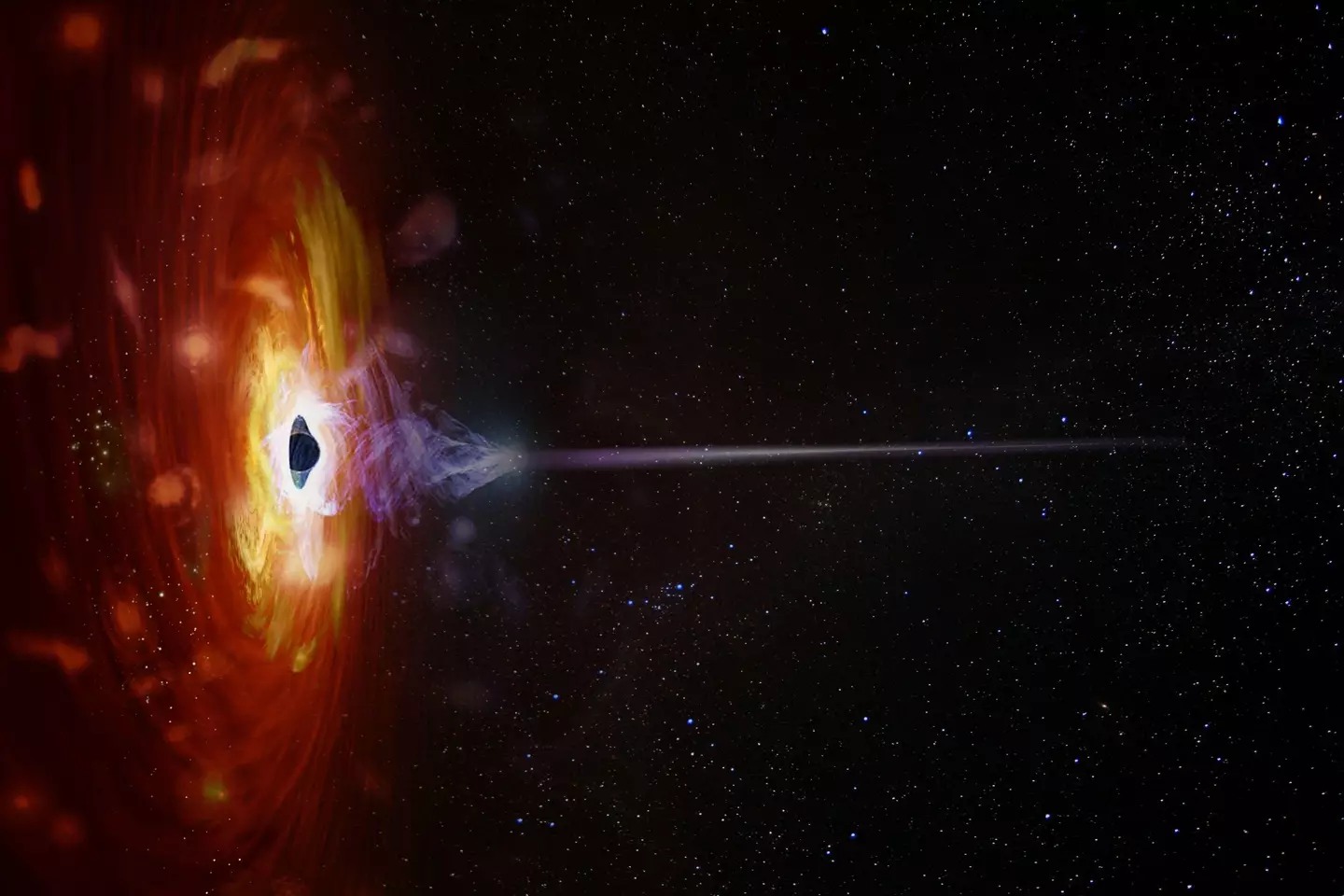 Scientists believe they've spotted a huge black hole hurtling through space.