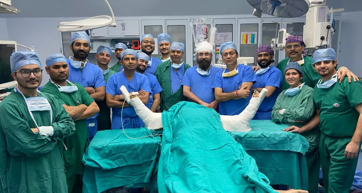The team at Sir Ganga Ram Hospital who performed the groundbreaking surgery.