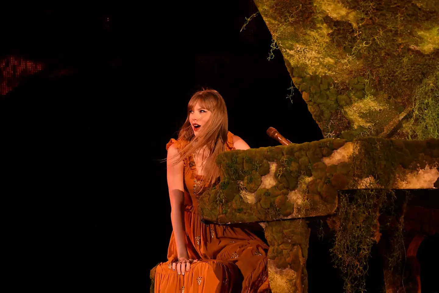 Taylor Swift asked fans to stop throwing presents on stage.