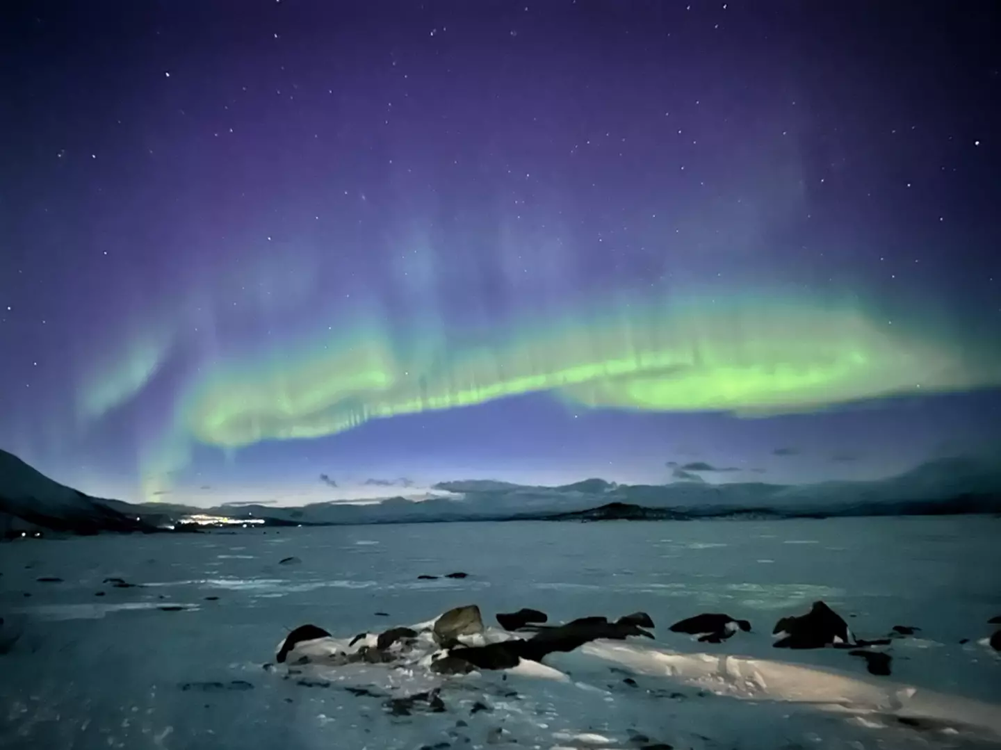 You should escape the city lights if you want to see the Northern Lights.
