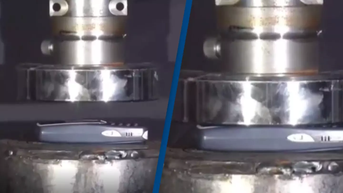 What happens when you try to crush a Nokia 3310 with a hydraulic press