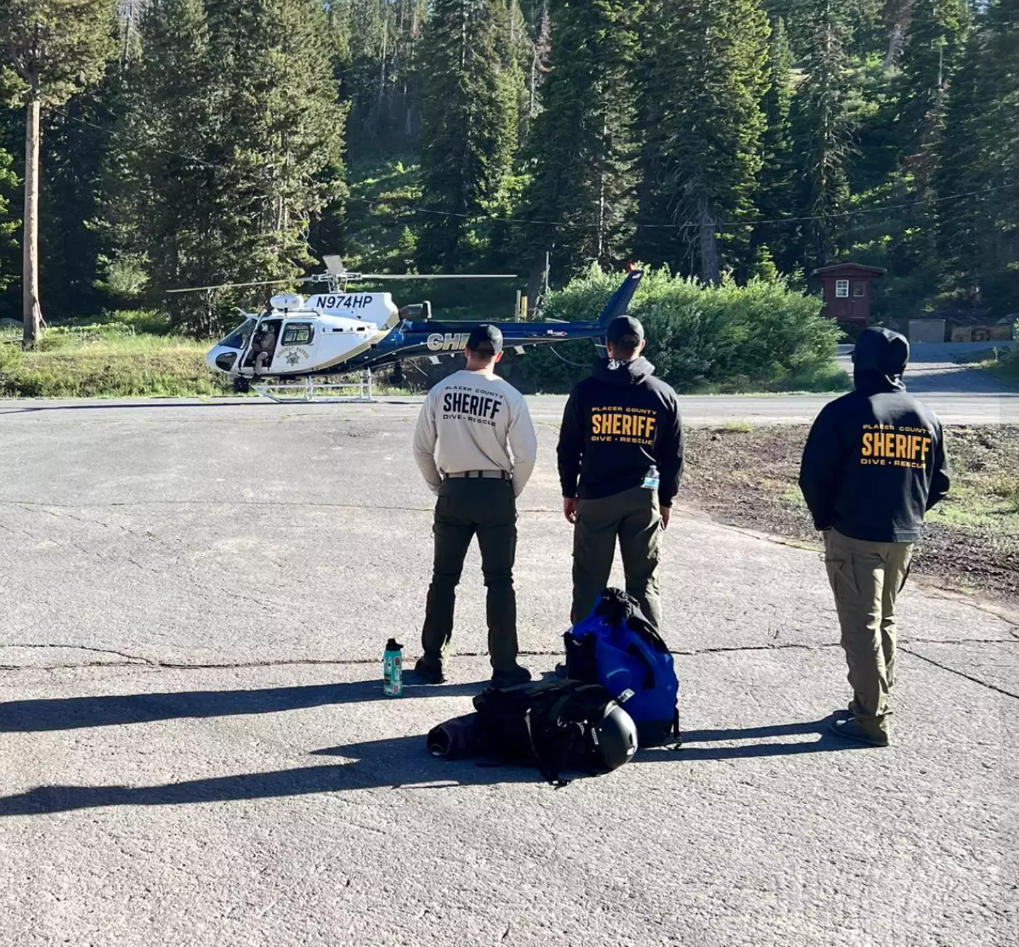 The police were alerted about 3 men jumping into the water on Wednesday (Facebook/Placer County Sheriff's Office)