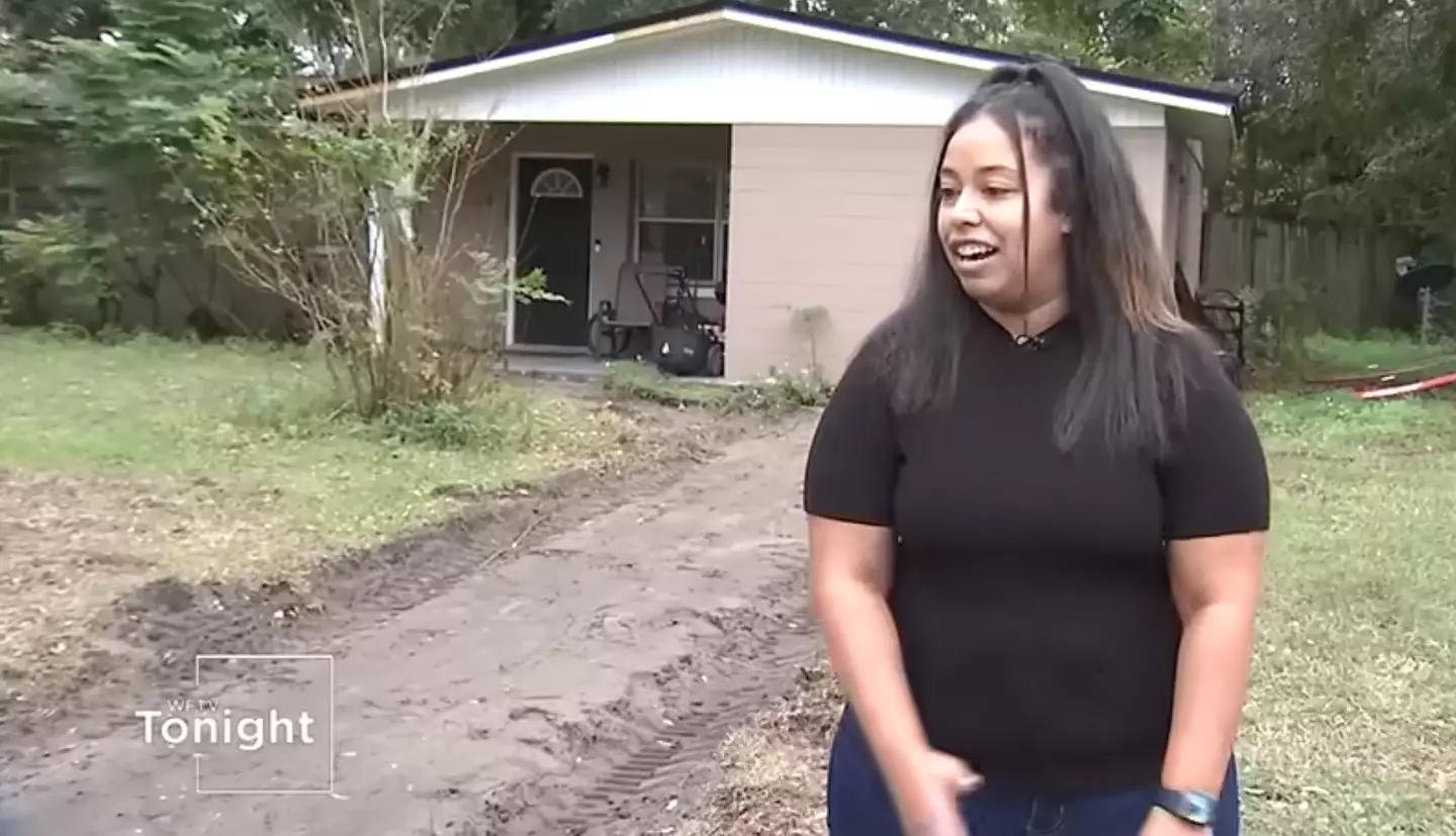 Amanda's driveway was stolen from outside her home.