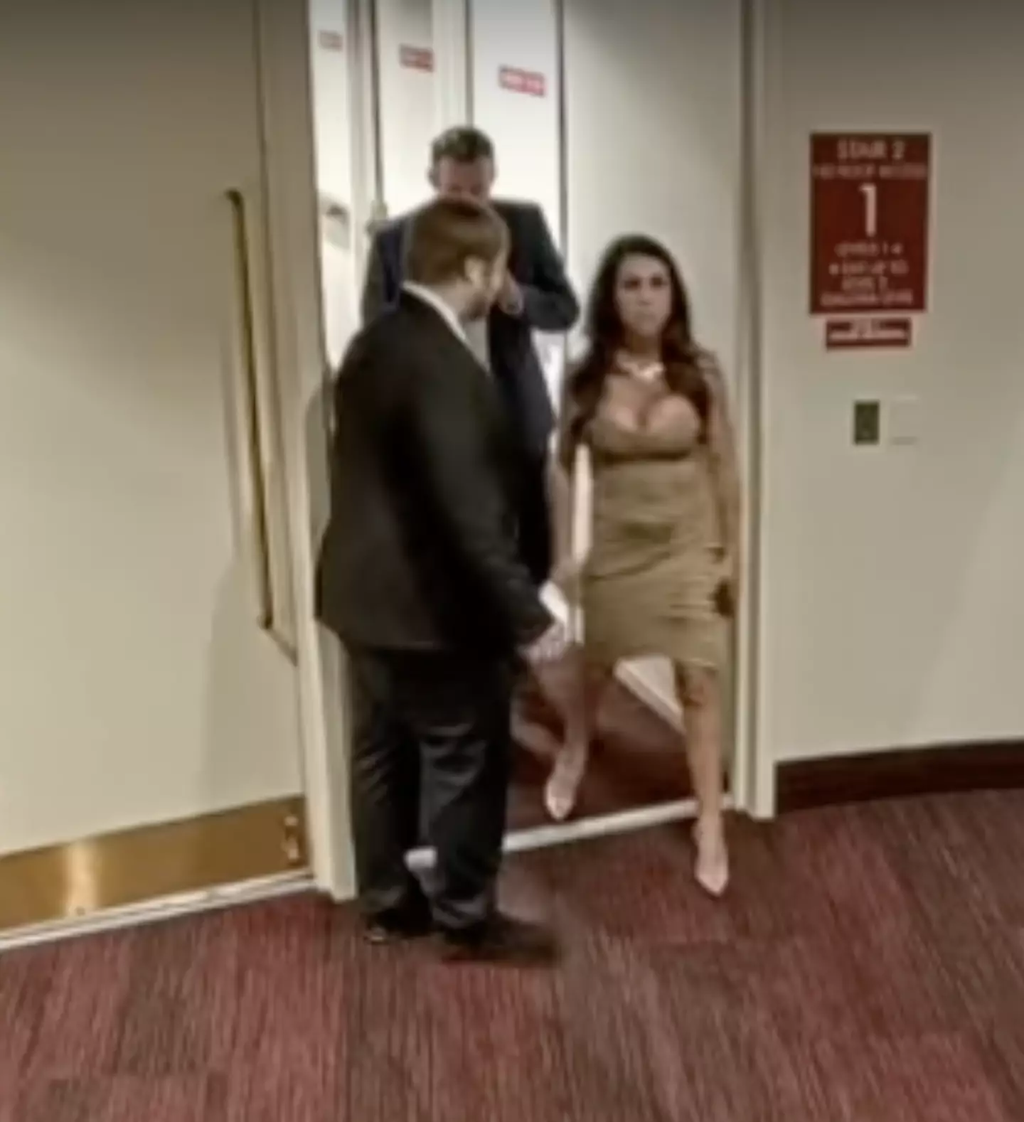 Boebert and her companion leave the theater.