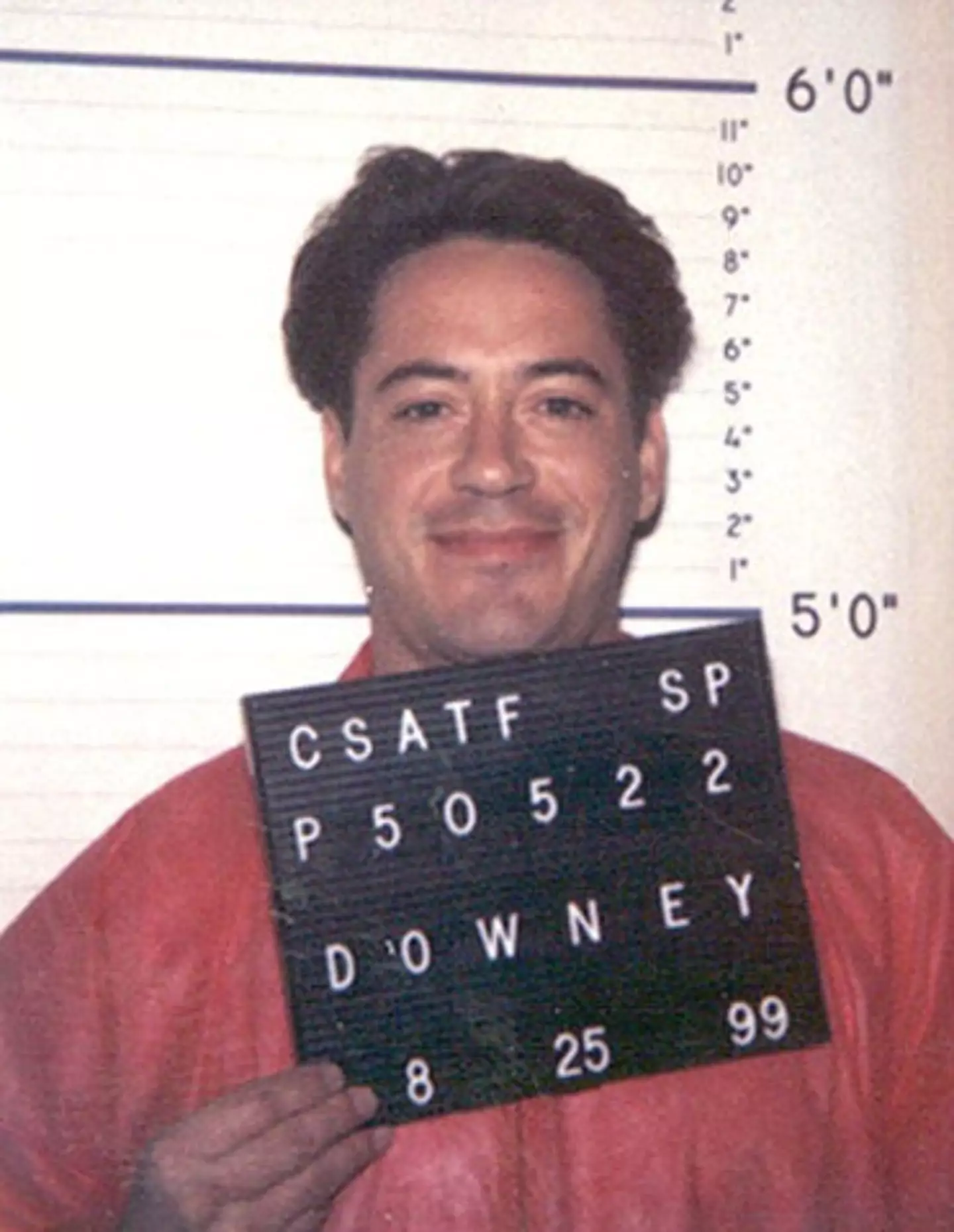 Robert Downey Jr.’s mugshot from his arrest in August 1999.