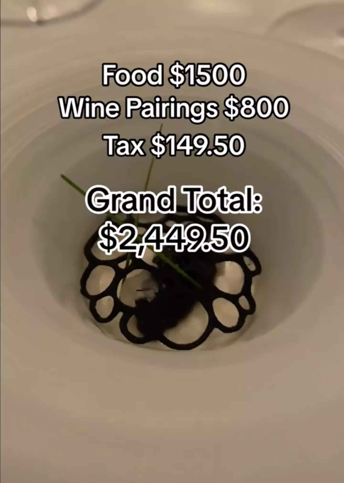 Their meal cost a staggering amount.