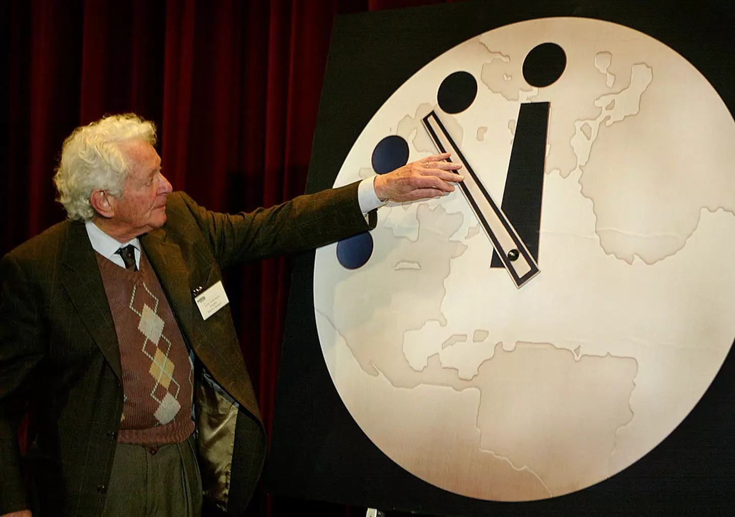 The Bulletin of Atomic Scientists update the Doomsday Clock (SCOTT OLSON/AFP via Getty Images)