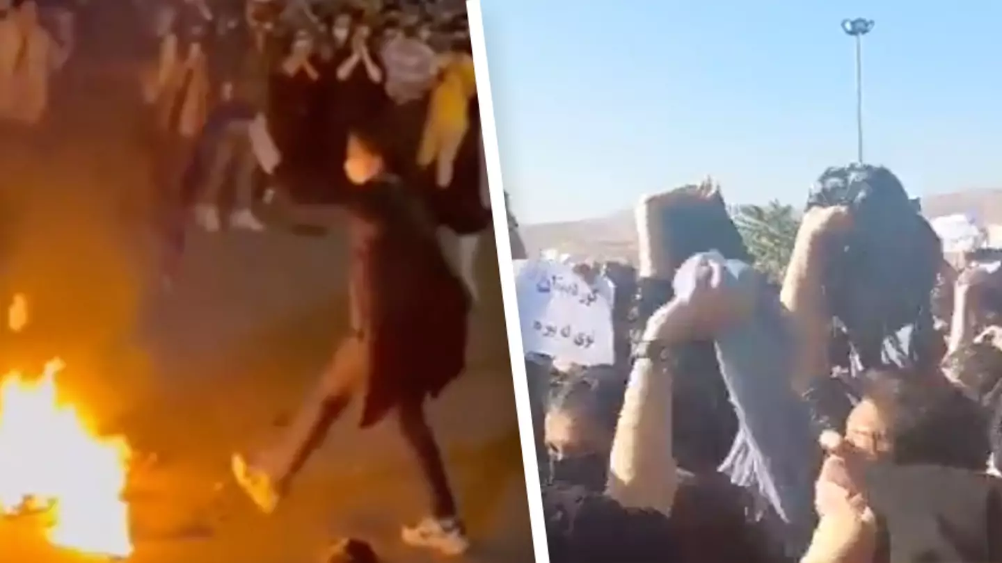 Iranian women are burning their headscarves after a 22-year-old woman was killed by the ‘morality police’