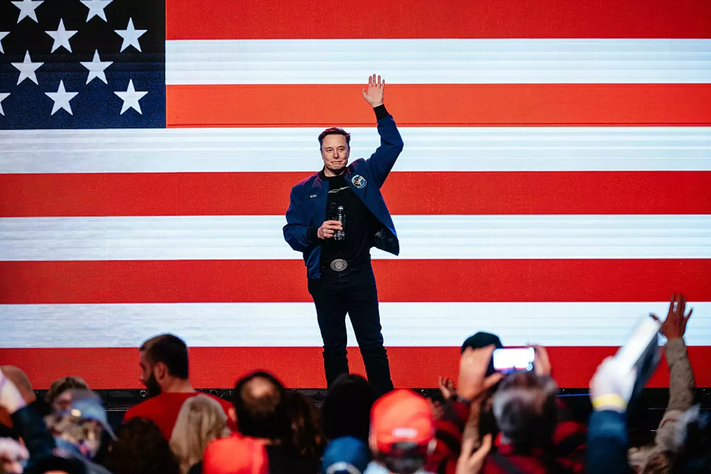 Musk appeared in front of around 2,000 people in Wisconsin (Jamie Kelter Davis/Bloomberg via Getty Images)
