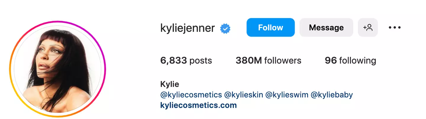Kylie's follower count seems to have taken a dip.