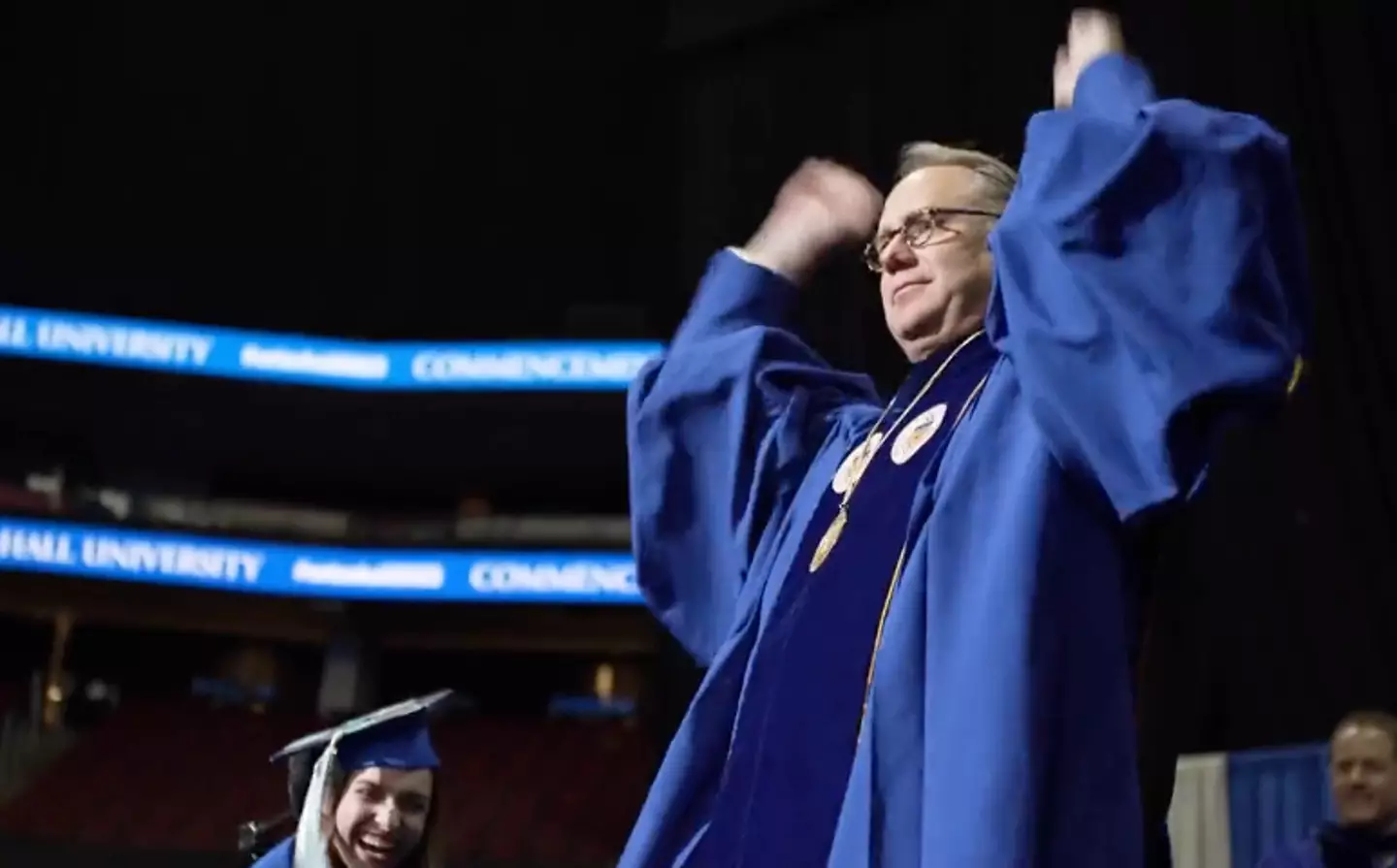 The crowd went absolutely wild after Justin accepted his diploma.