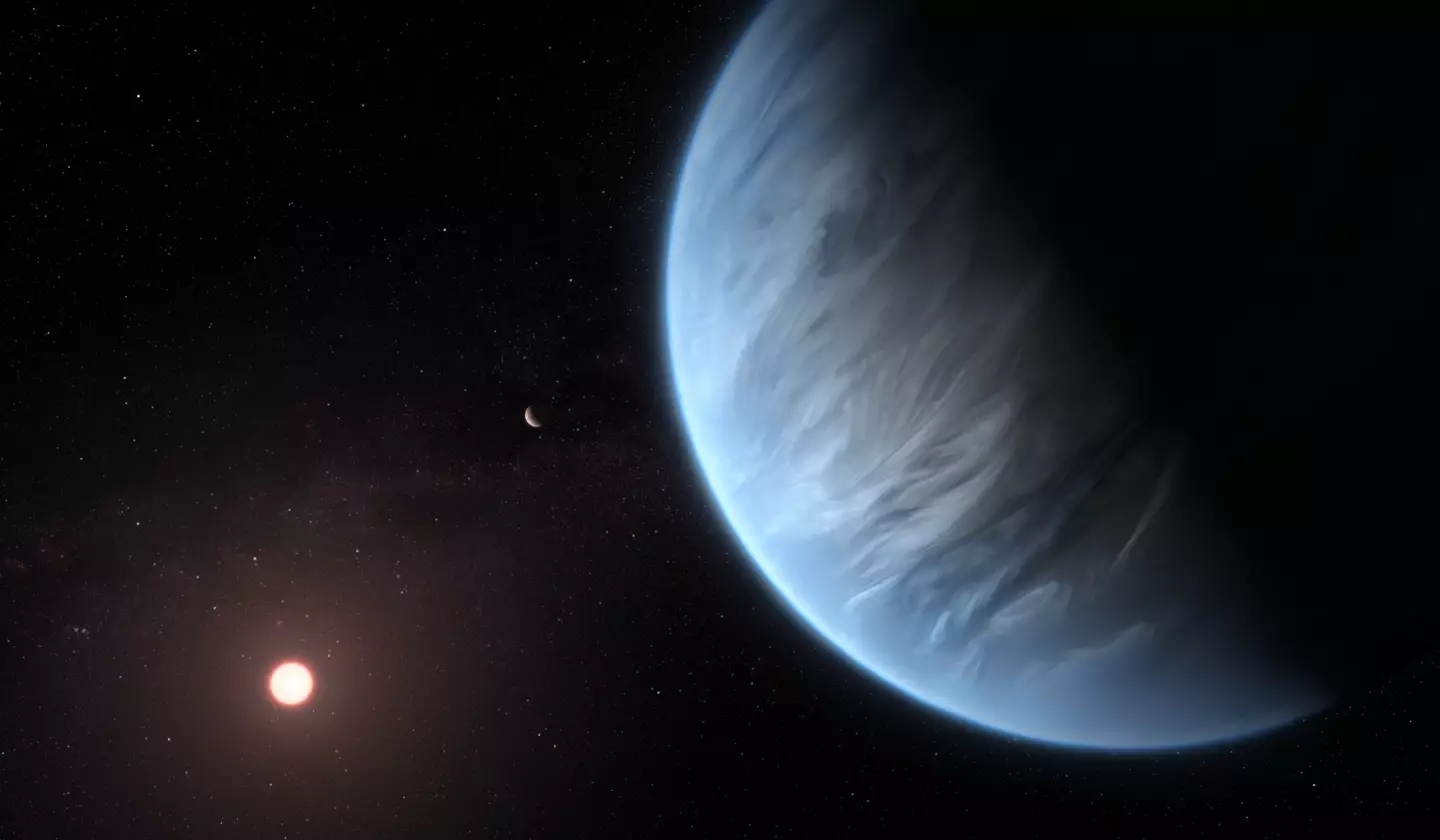 Artist's impression of planet K2-18b, which scientists believe has large oceans and could even be home to life.