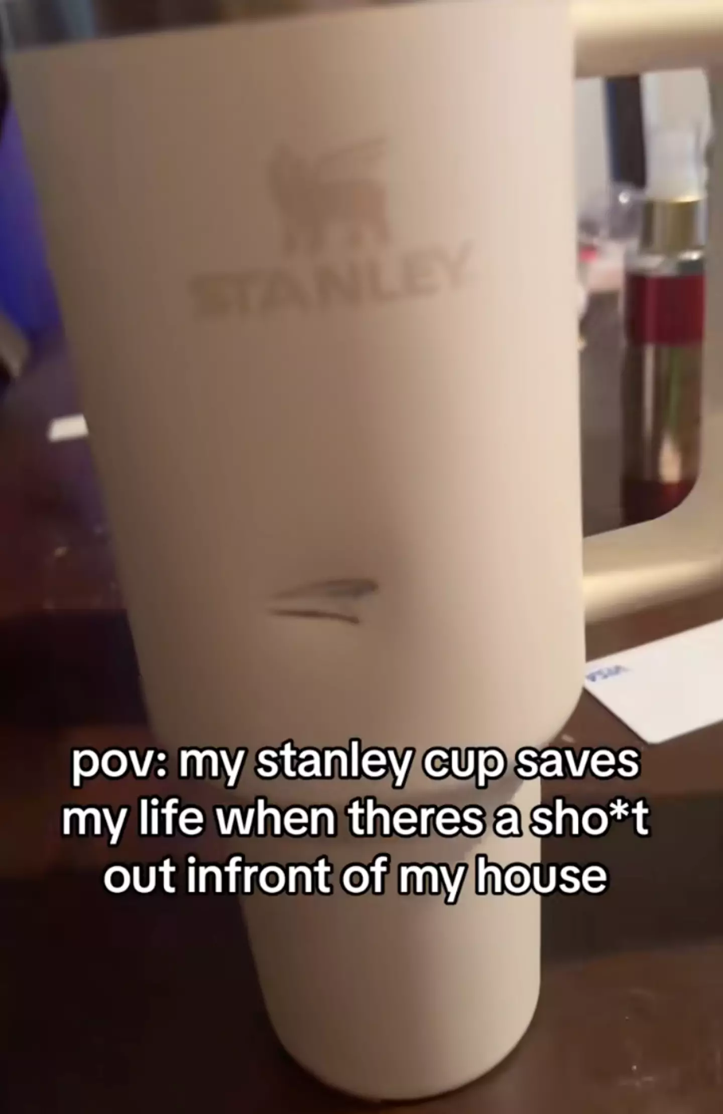 Rachel credits her Stanley cup from saving her from the bullet (xo._ray/TikTok)