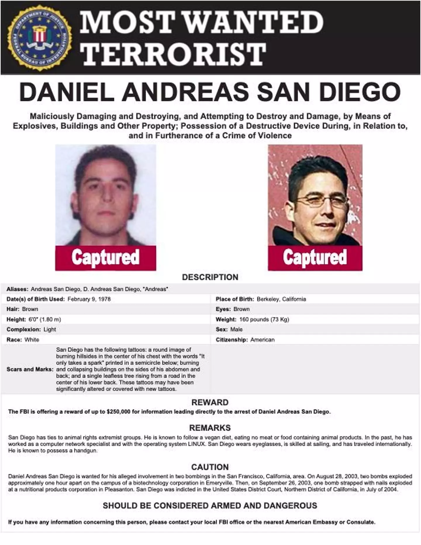 Dnaiel Andreas San Diego has been found after nearly 20 years (FBI)