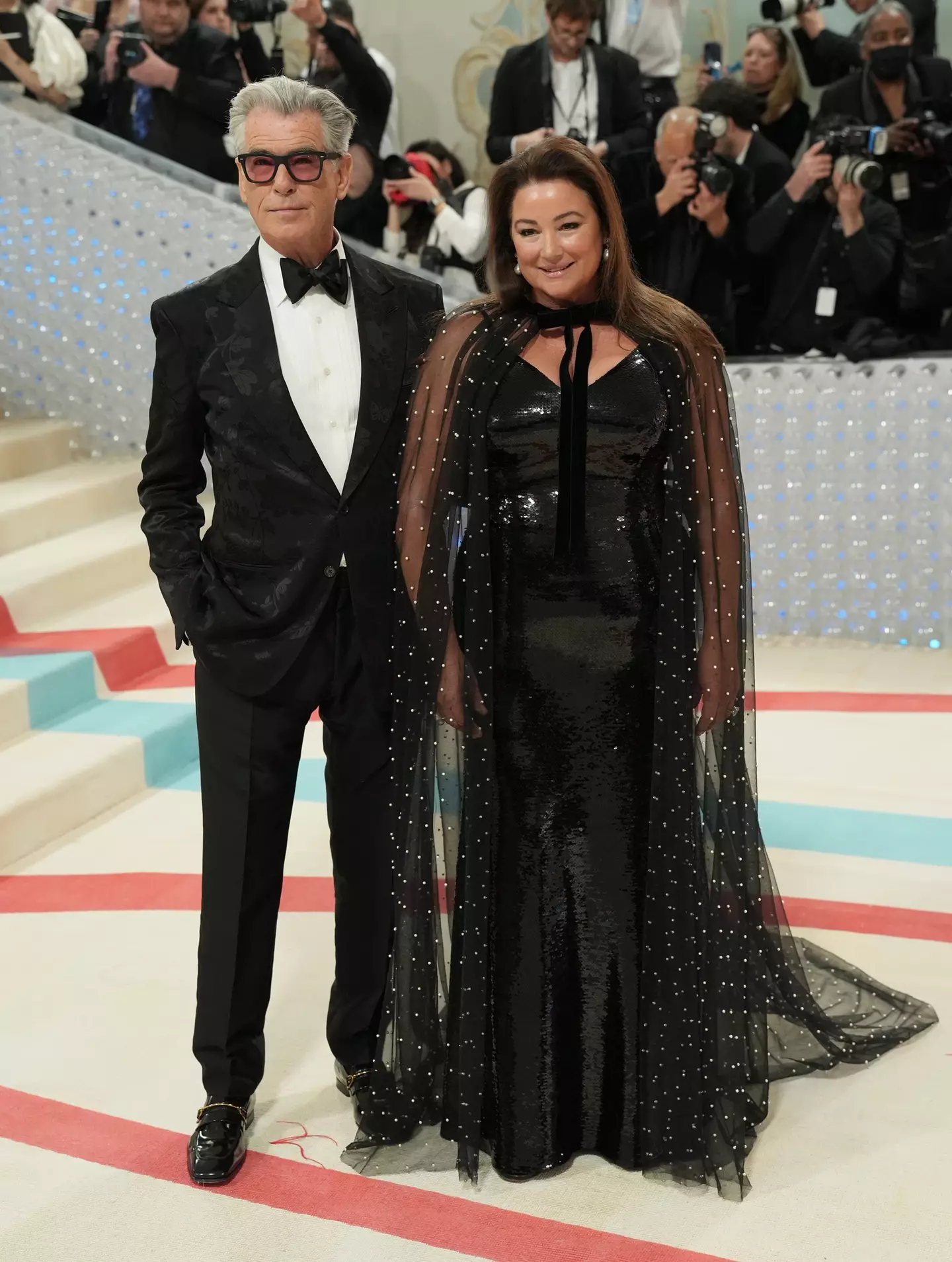 Pierce Brosnan and Keely Shаye Smith at the 2023 Met Gala.