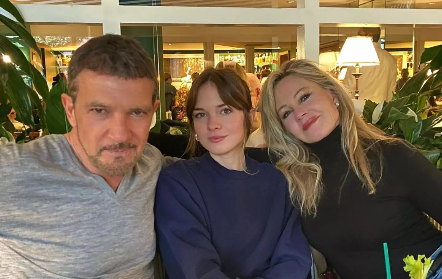 Antonio Banderas and Melanie Griffith with their daughter Stella.