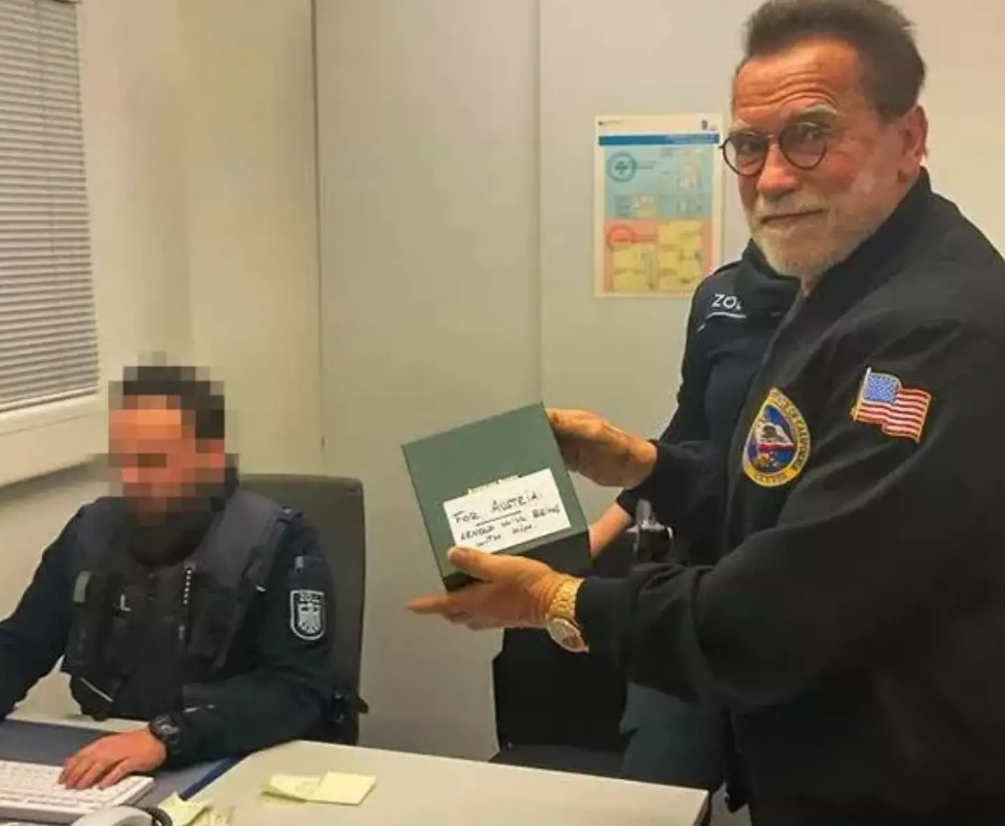 Arnold Schwarzenegger made a series of jokes about his detainment.