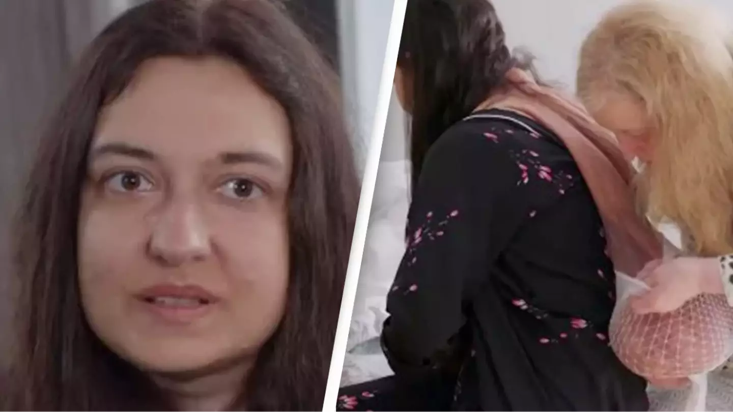 Rare disease causes woman to have tumor around neck so large it had to be carried around with a sling