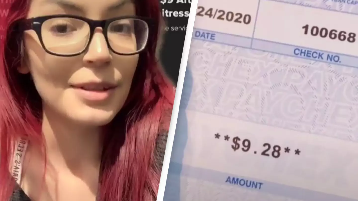 Bartender shares paycheck which shows she only made $9.28 for 70 hours' work