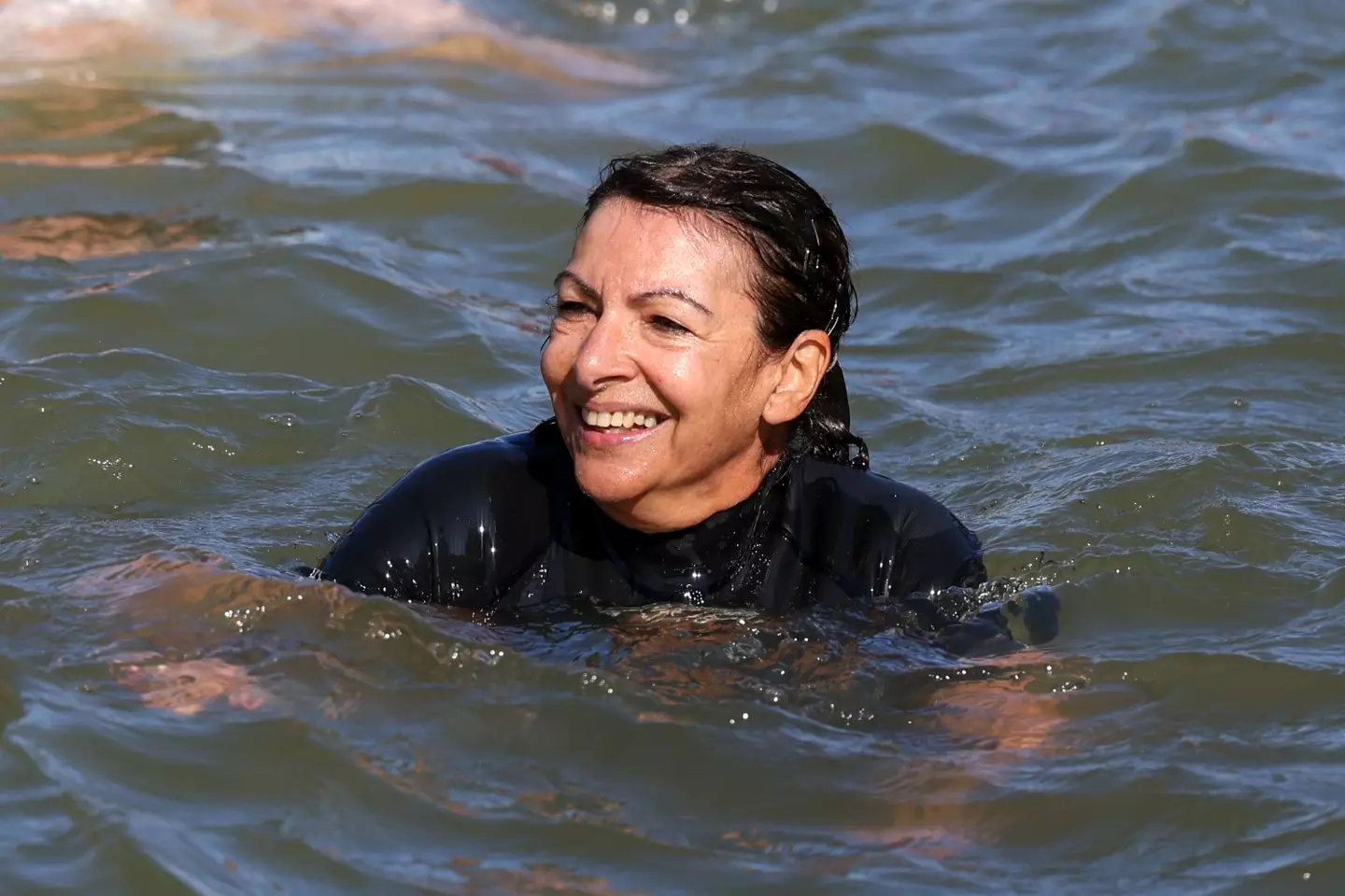 Mayor of Paris Anne Hidalgo swam in the river earlier this month. (Pierre Suu/Getty Images)