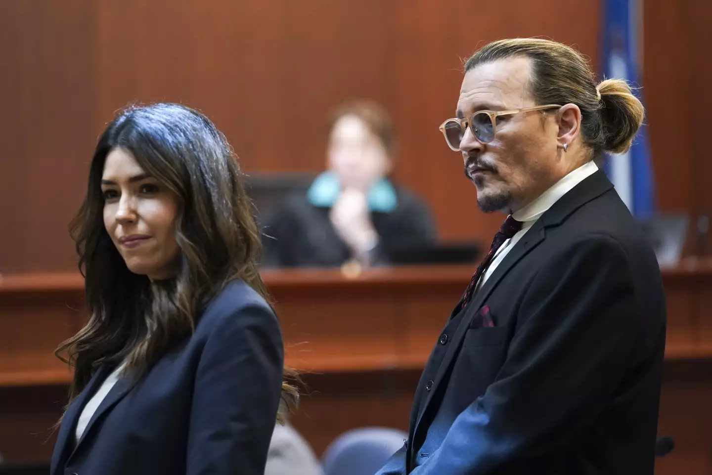 Camille Vasquez with her client Johnny Depp.
