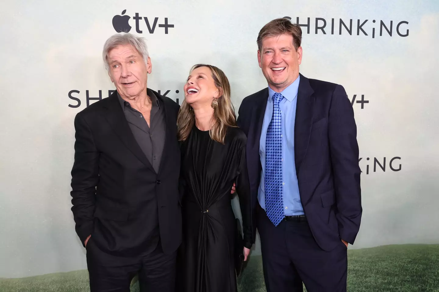 Harrison Ford, Calista Flockhart and Bill Lawrence seen at the Shrinking season two premiere (Eric Charbonneau/AppleTV+ via Getty Images)