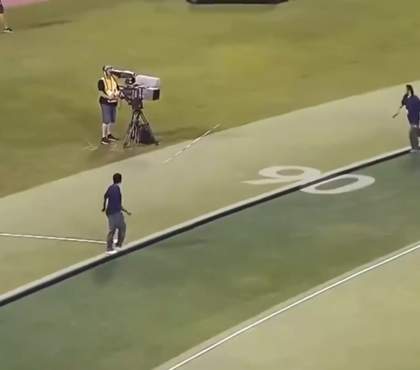 Ice ran through the cameraman's veins as the reigning Olympic gold medallist at the time Thomas Röhler launched a javelin over the 90-meter mark. (YouTube/Wanda Diamond League)