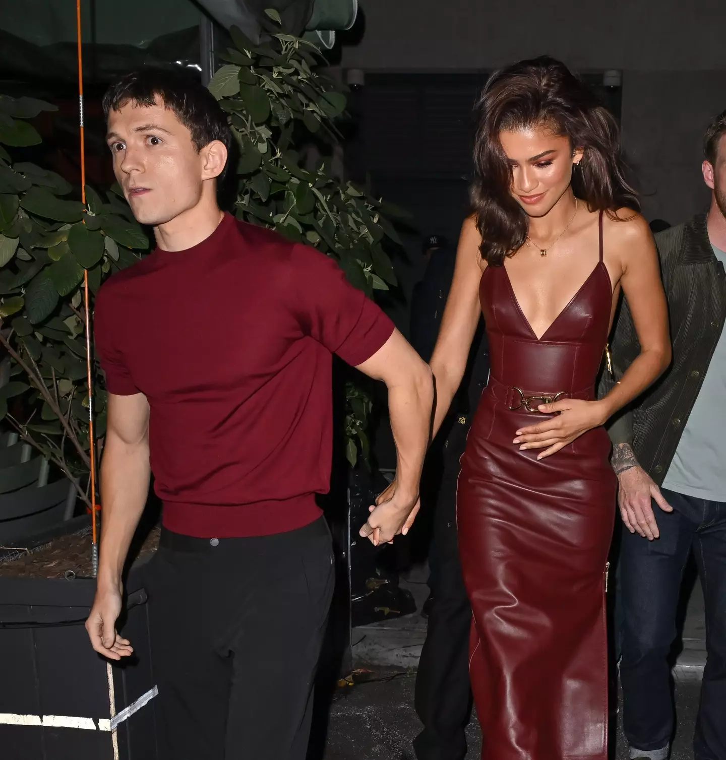 Holland takes a step back from cameras at Zendaya's premieres (James Devaney/GC Images)