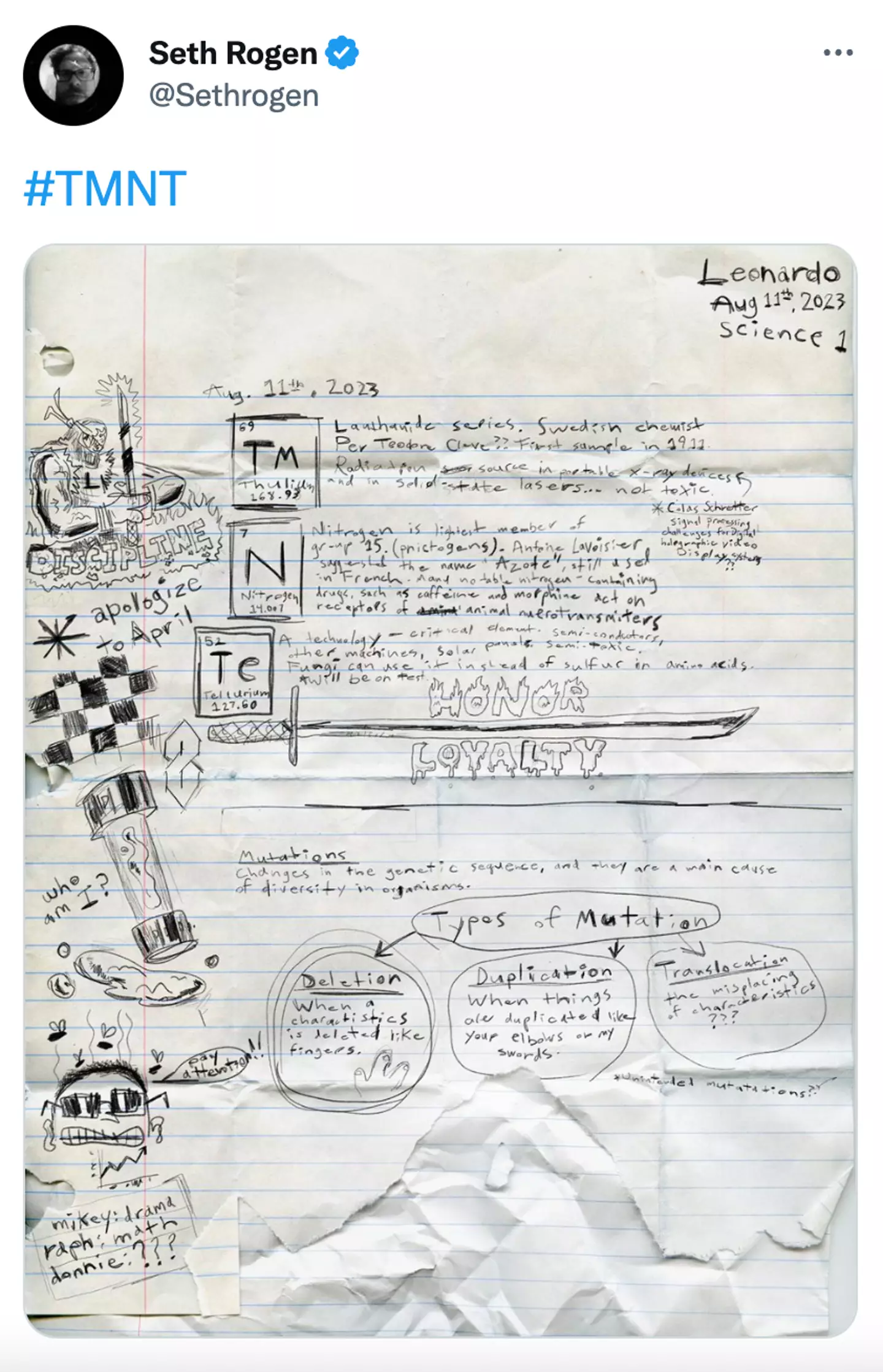 Seth shared news of the film last year.