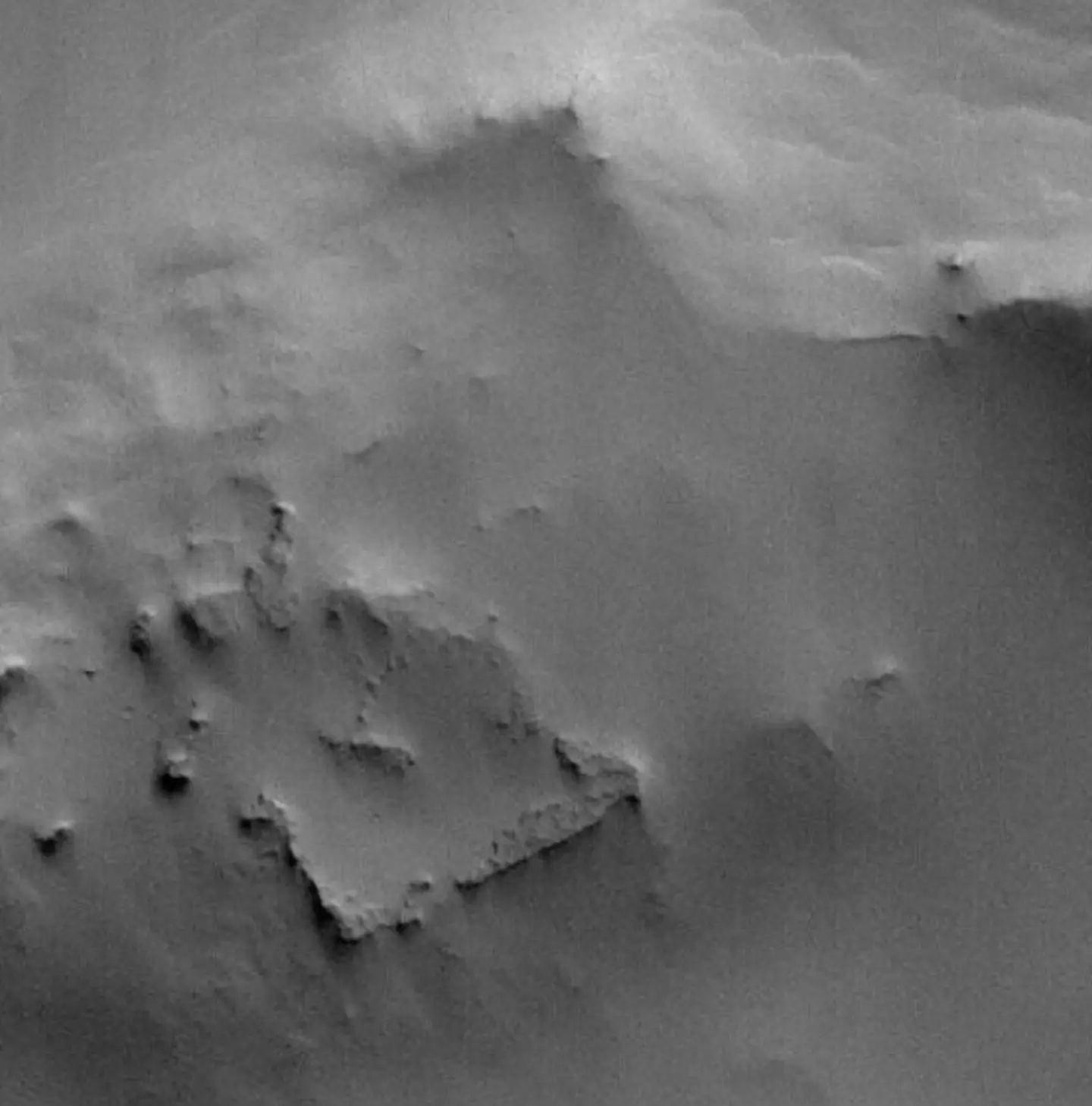 The unusual angular shape was spotted on the surface of Mars (