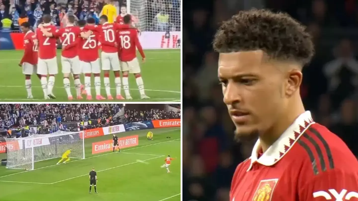 Jadon Sancho got a classy pep talk from Luke Shaw moments before he took his penalty