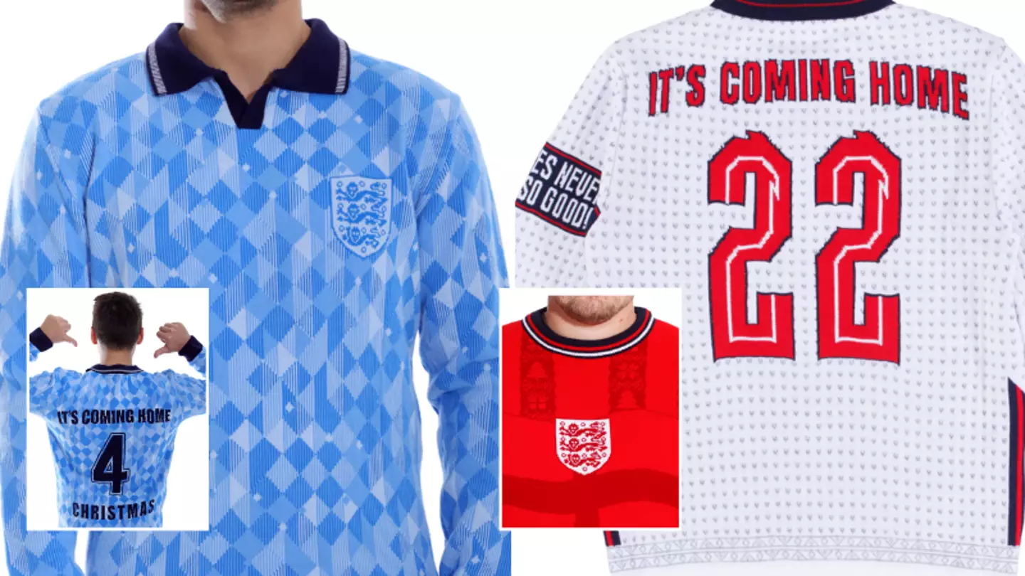 A range of England-themed World Cup jumpers released for this winter's tournament