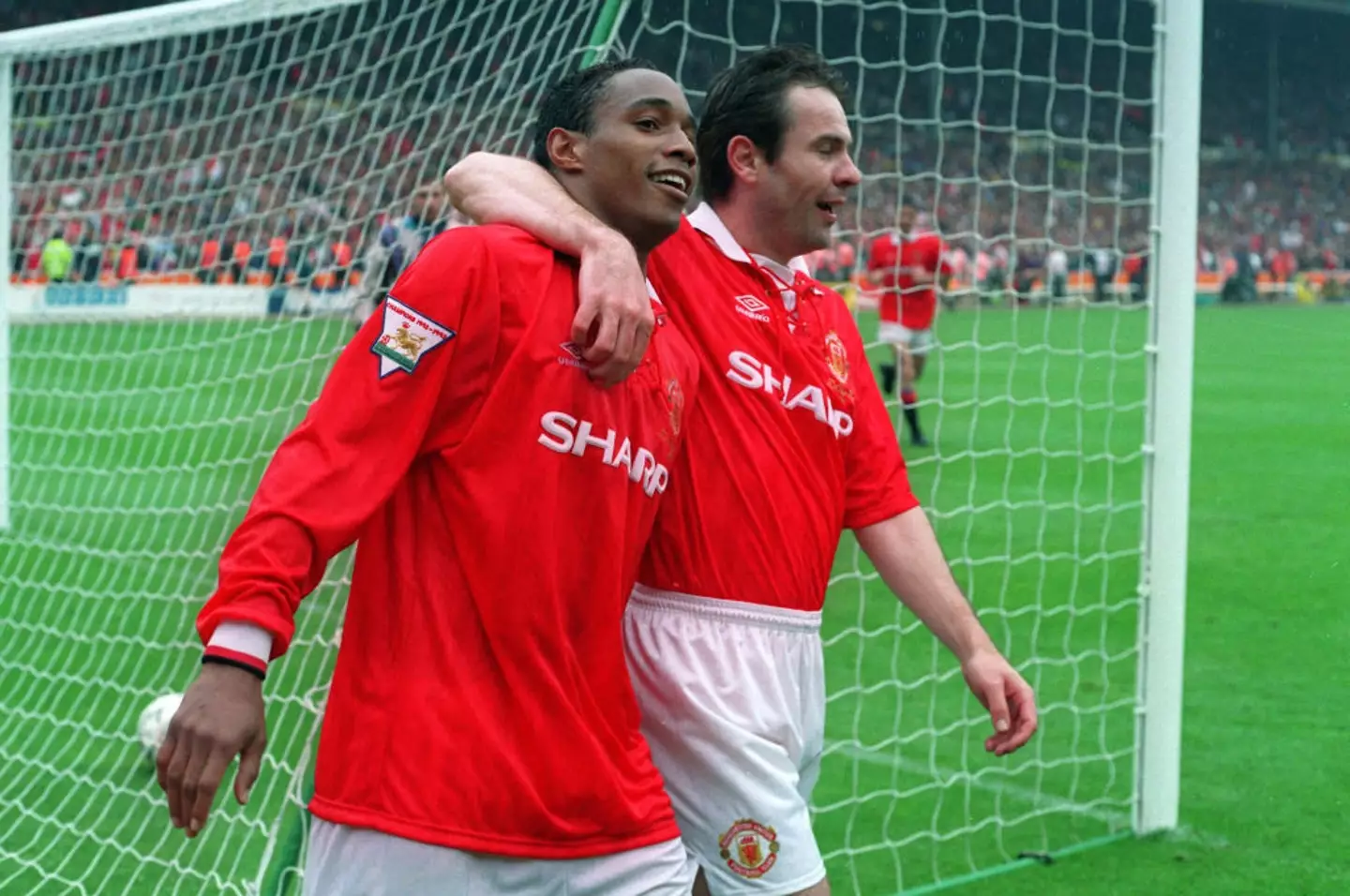 Paul Ince celebrates after winning the 1994 FA Cup (Image: Getty)