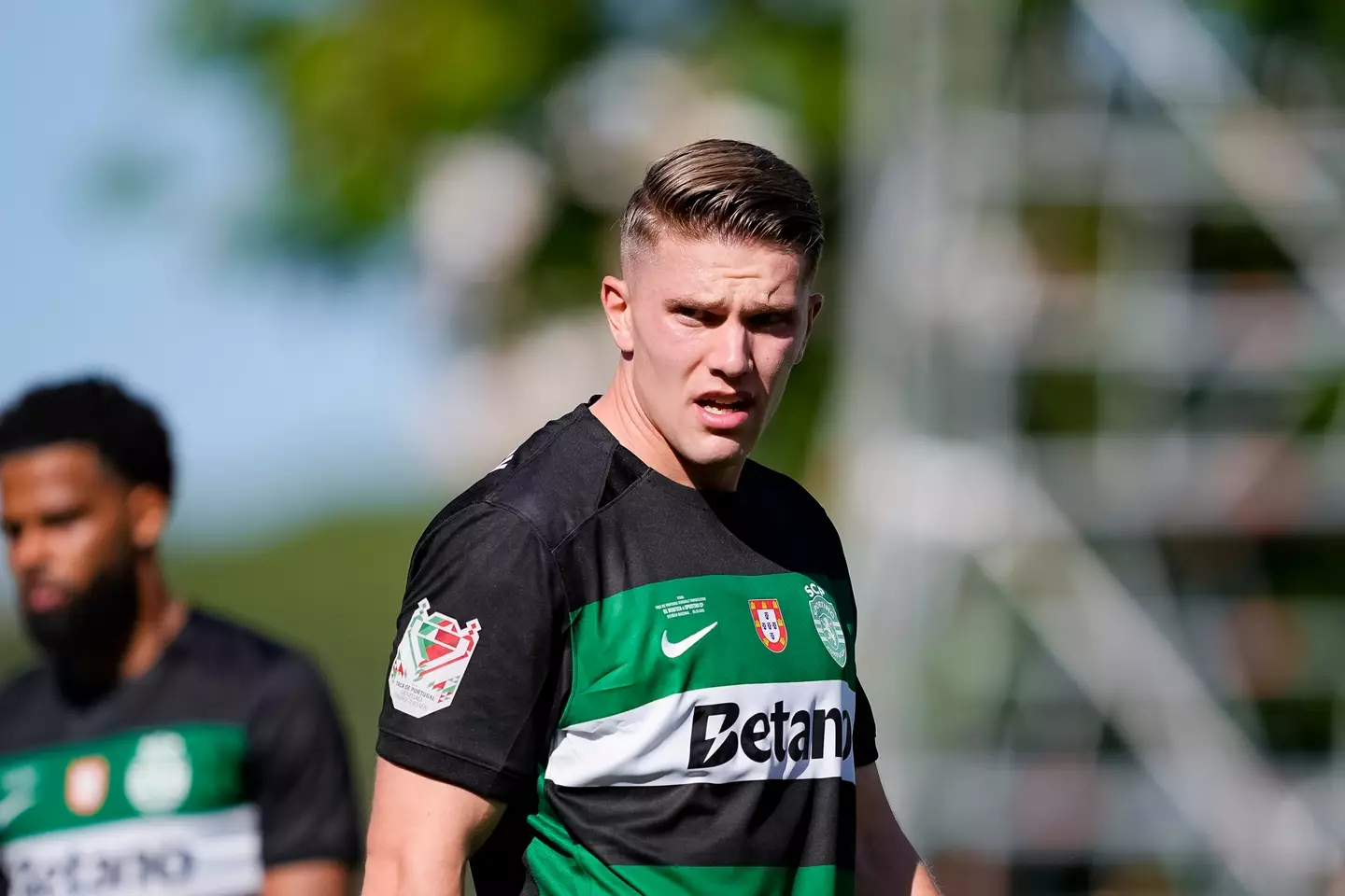 Viktor Gyokeres is keen on a move to Arsenal this summer. Image: Getty