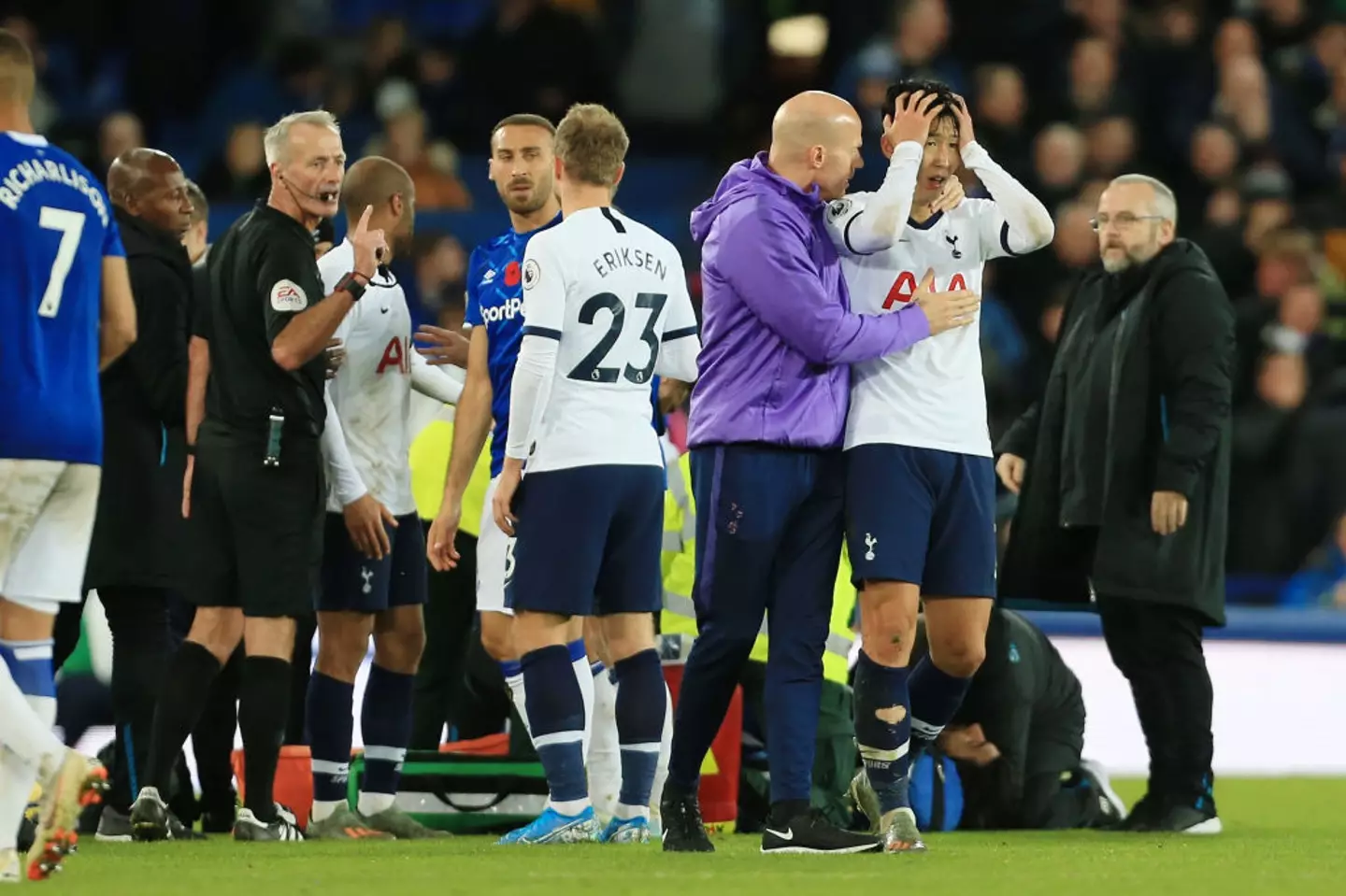 Son left the pitch in tears after his tackle on Everton's Andre Gomes in 2019 (Image: Getty)