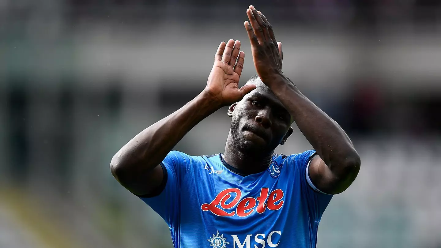 Kalidou Koulibaly of SSC Napoli gestures at the end of a Serie A football match. (Alamy)