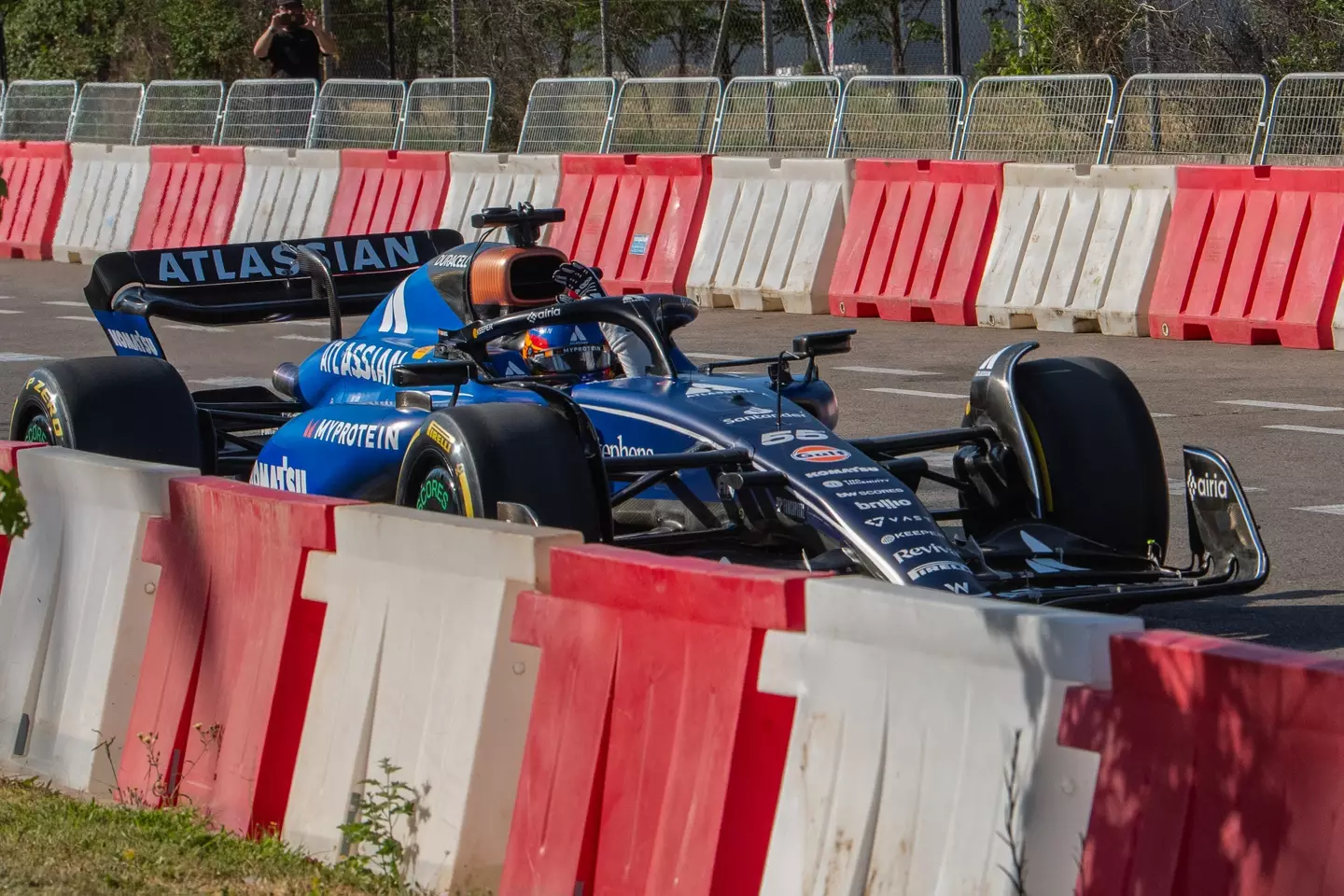 Carlos Sainz in an exhibition for the future Madrid circuit.