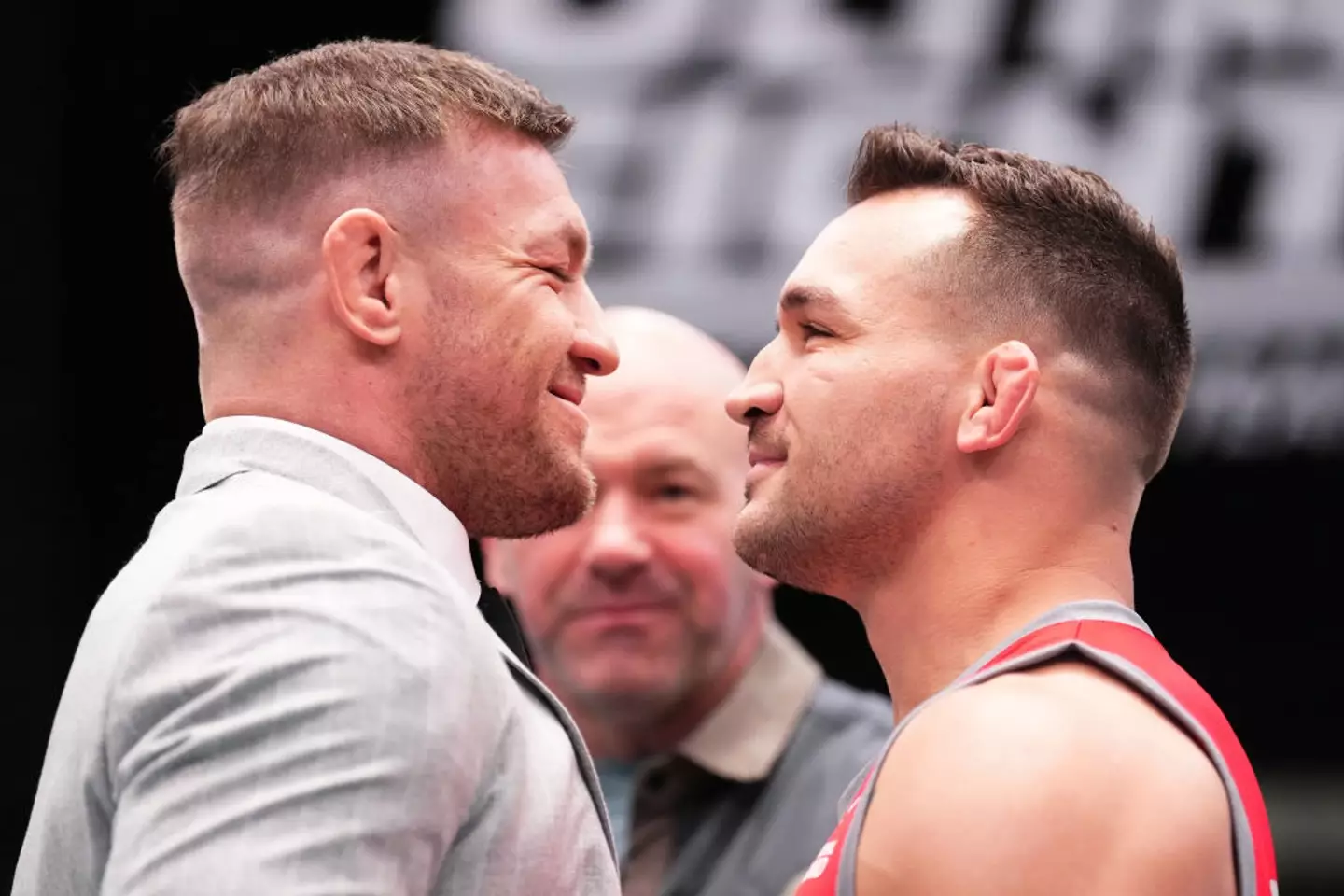 Conor McGregor and Michael Chandler faced off as coaches during 'The Ultimate Fighter' in March 2023. (Image: Getty)