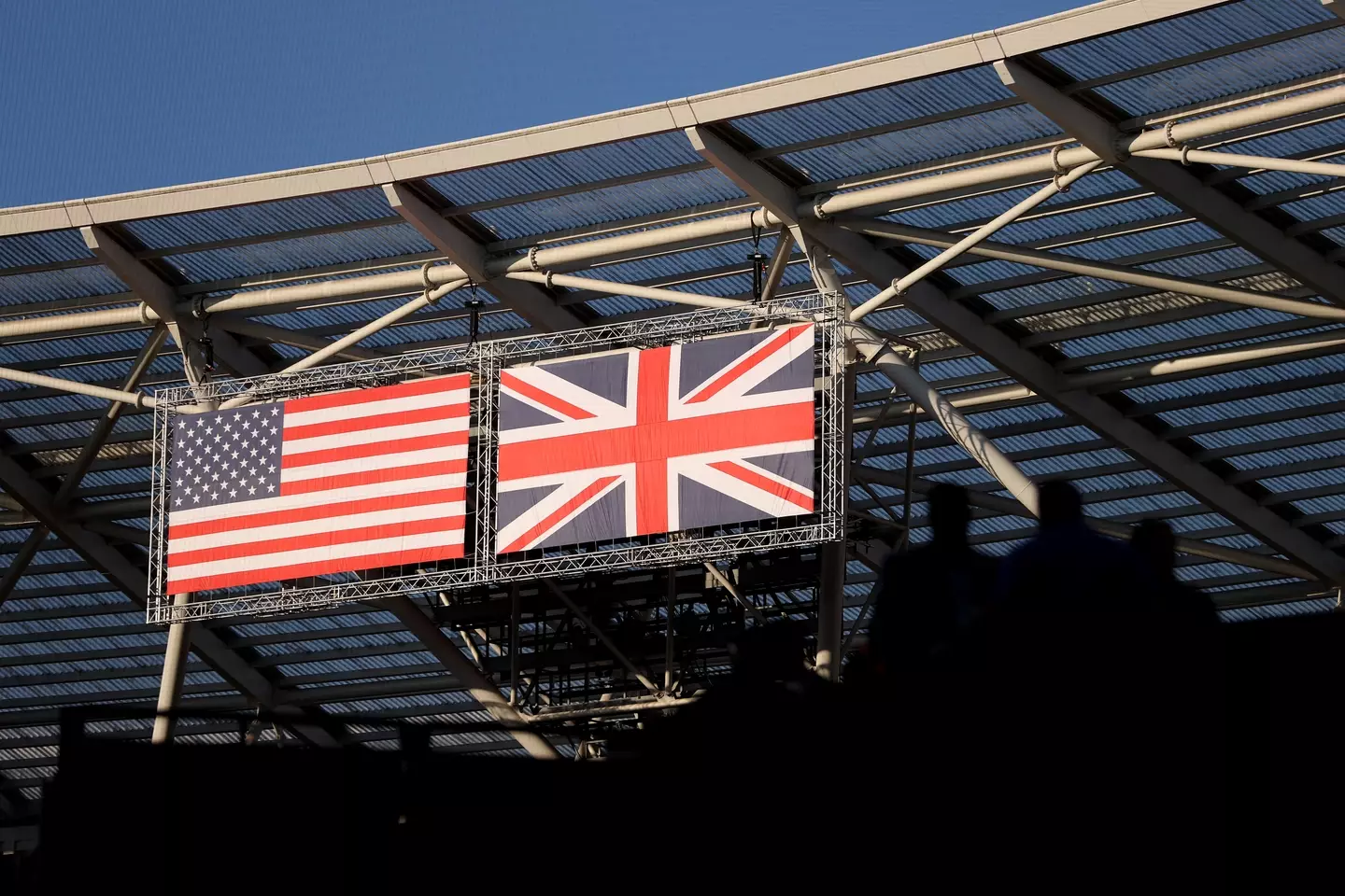 Members of the Royal Marines and United States Marine Corps fought one another in the boxing ring. (Image: Getty)