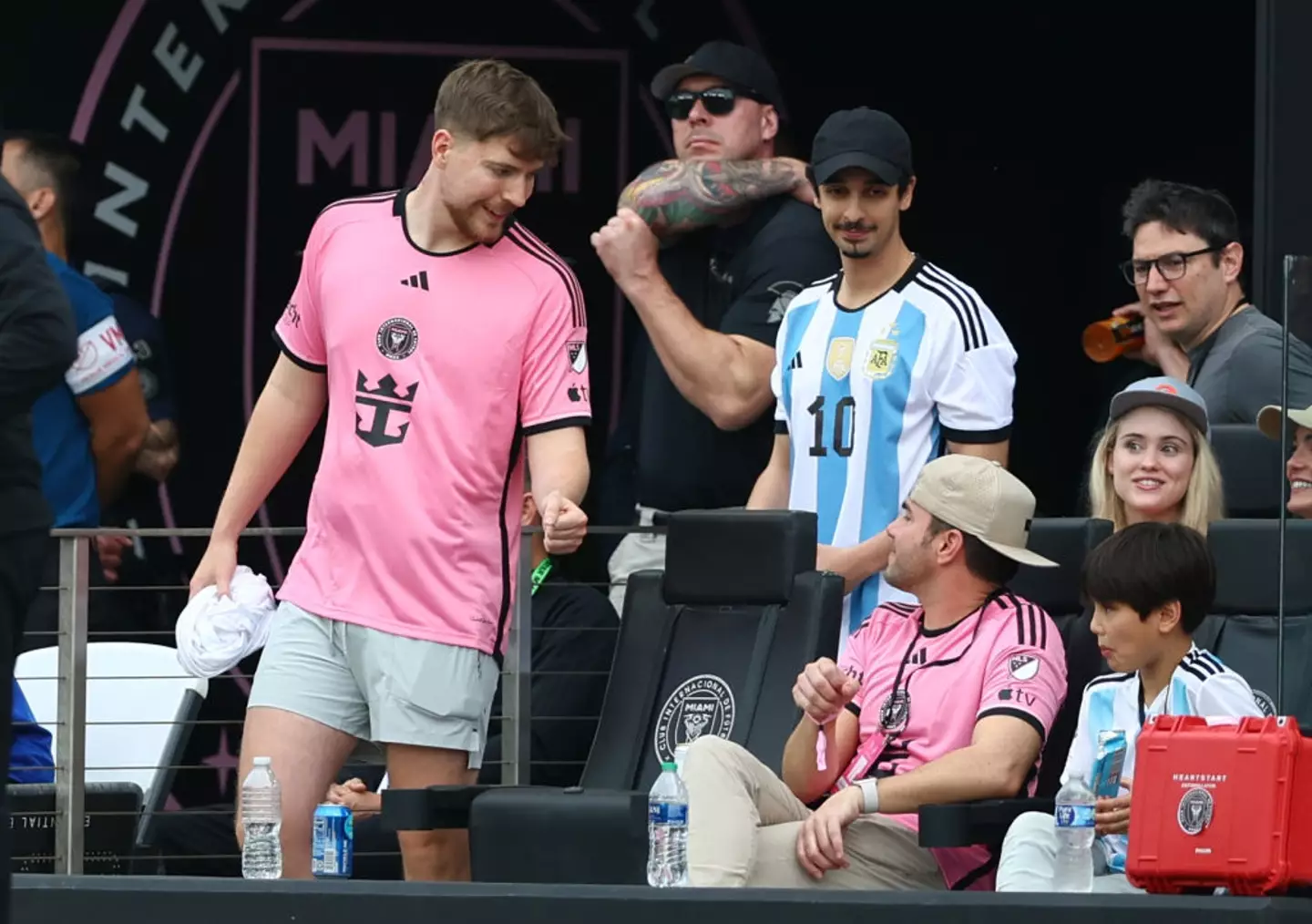 Mr Beast has previously been spotted supporting Ronaldo's rival Lionel Messi at Inter Miami matches. (Image: Getty)