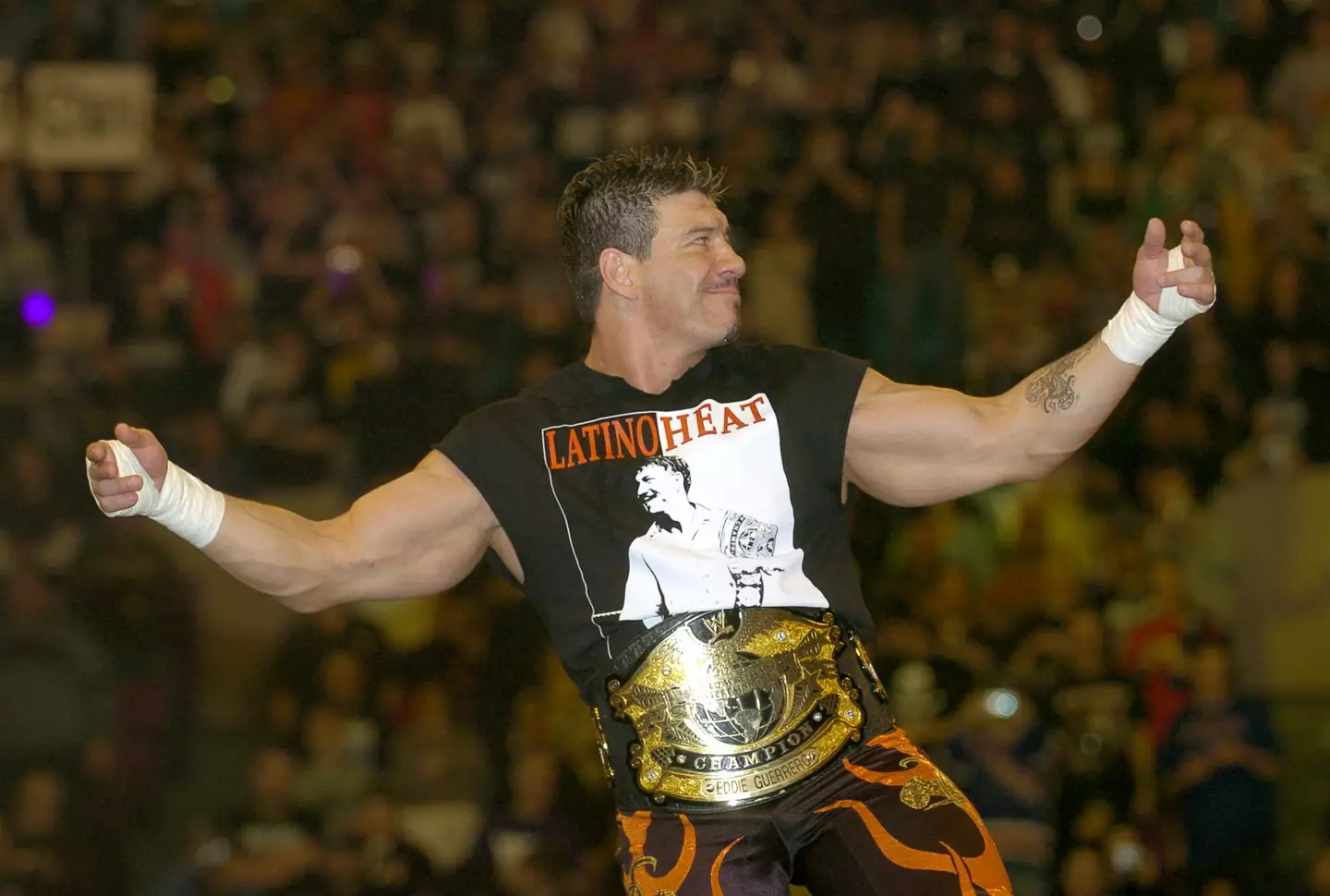 Guerrero as WWE Champion at WrestleMania XX in 2004. (Image