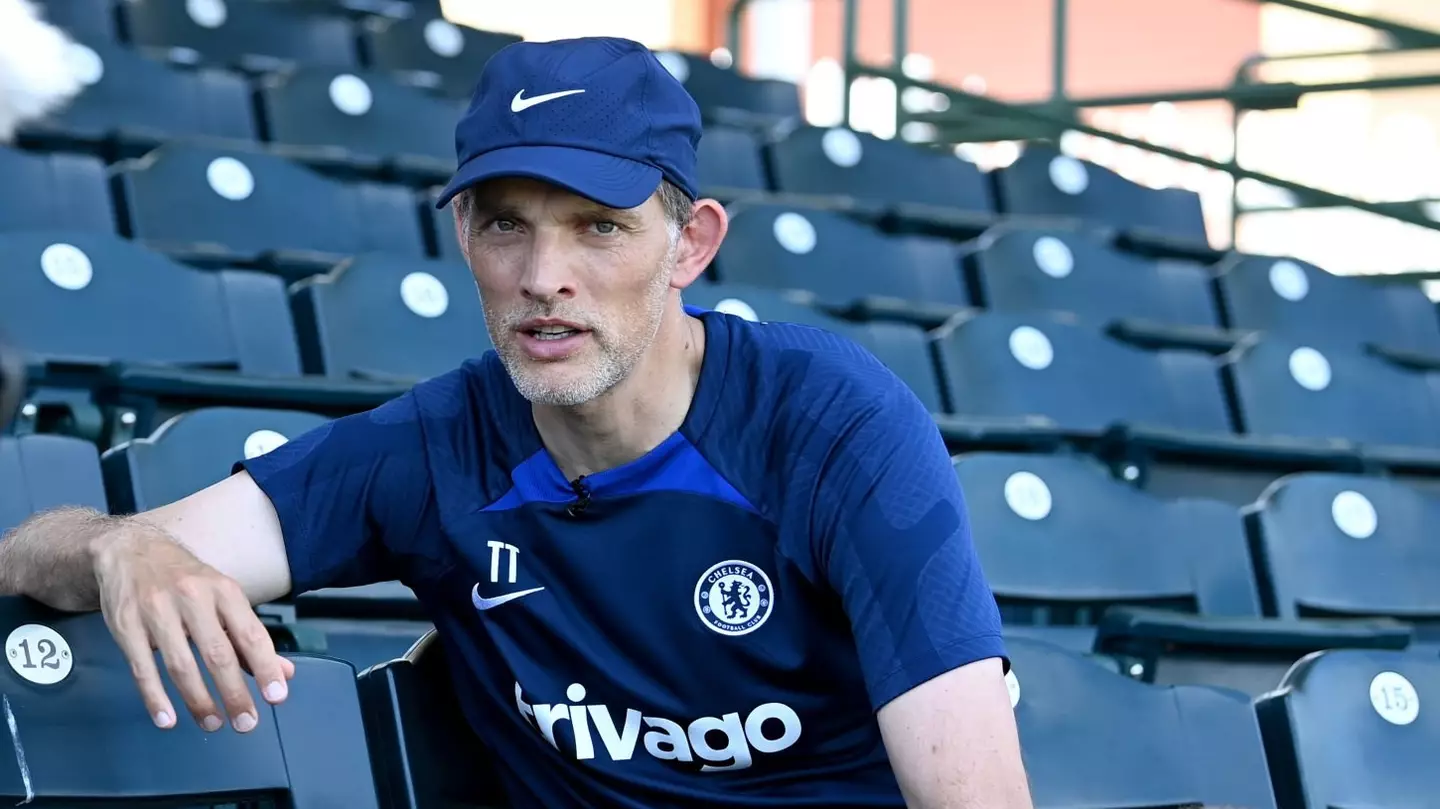 Thomas Tuchel talking to the cameras in Orlando, Florida. (Chelsea FC)