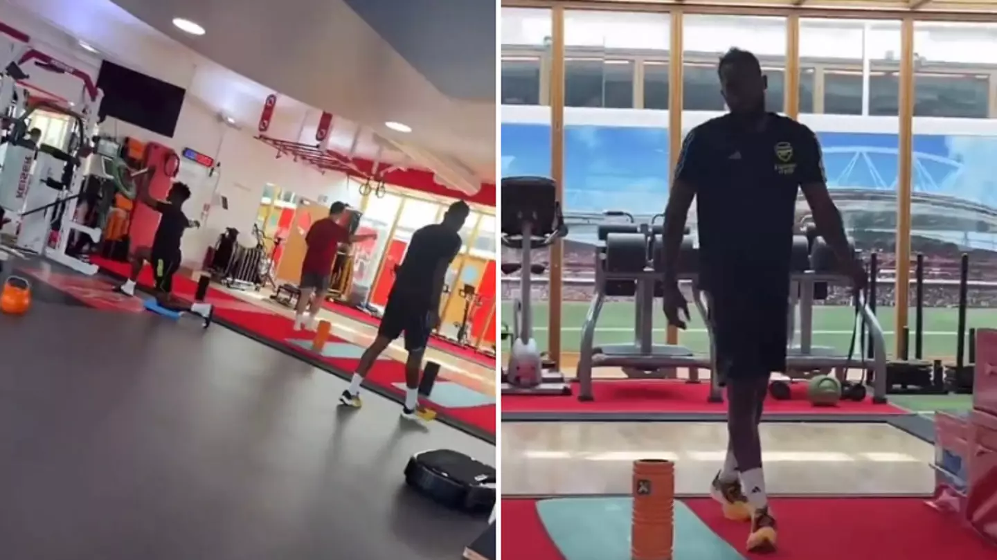 Footage emerges of the 'banished' Arsenal players training separately from the first team