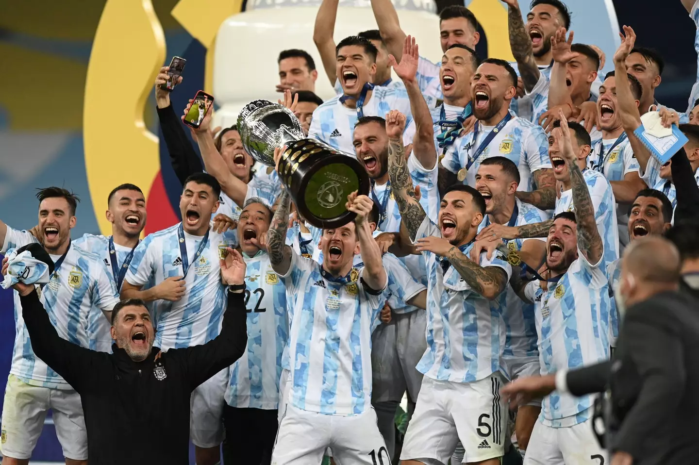 Argentina captain Lionel Messi lifted the 2021 Copa America trophy after leading his side to a 1-0 win over Brazil in the final.